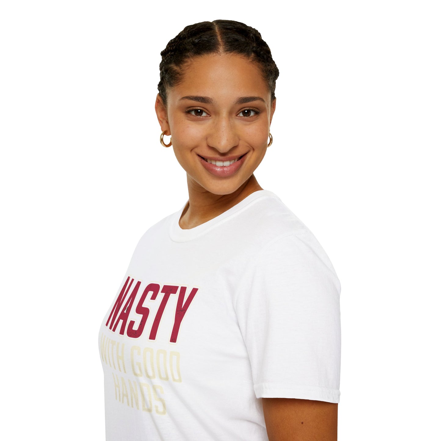 "NASTY With Good Hands" Bold Lettering Graphic Tee