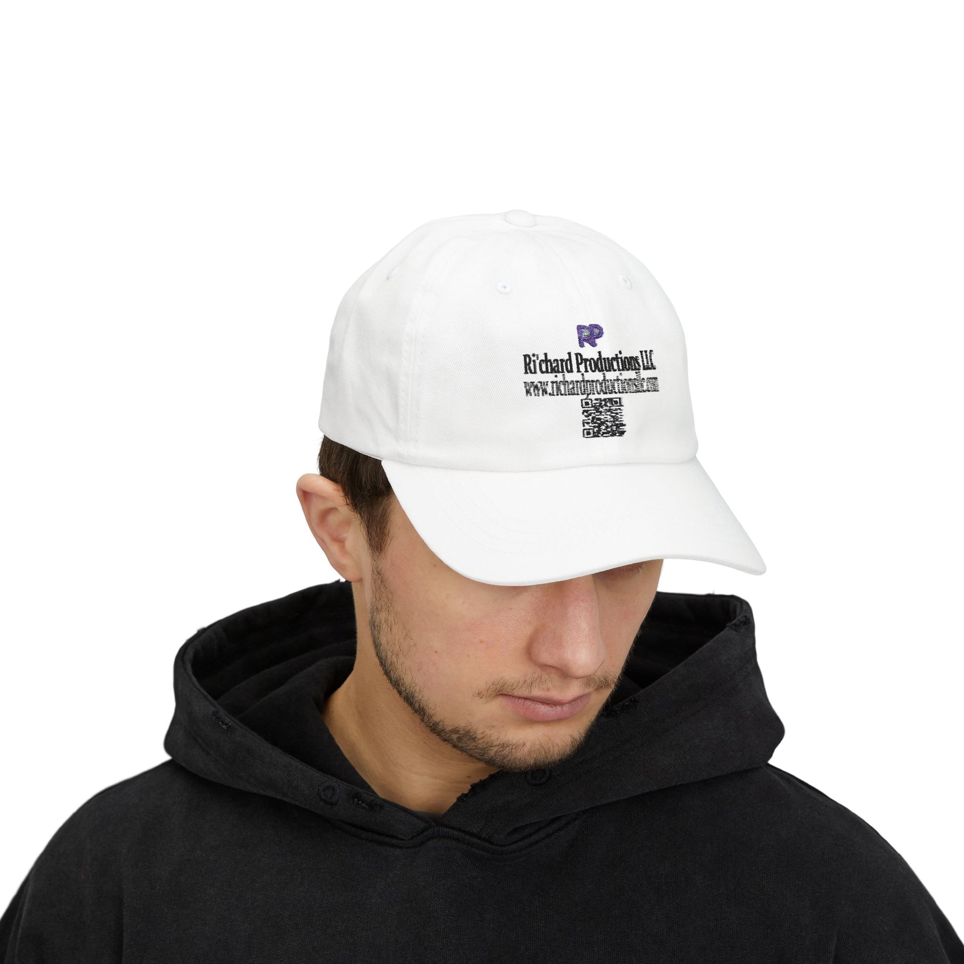 RP Cap — Richard Productions Logo & QR Code Embroidered Hat Printify