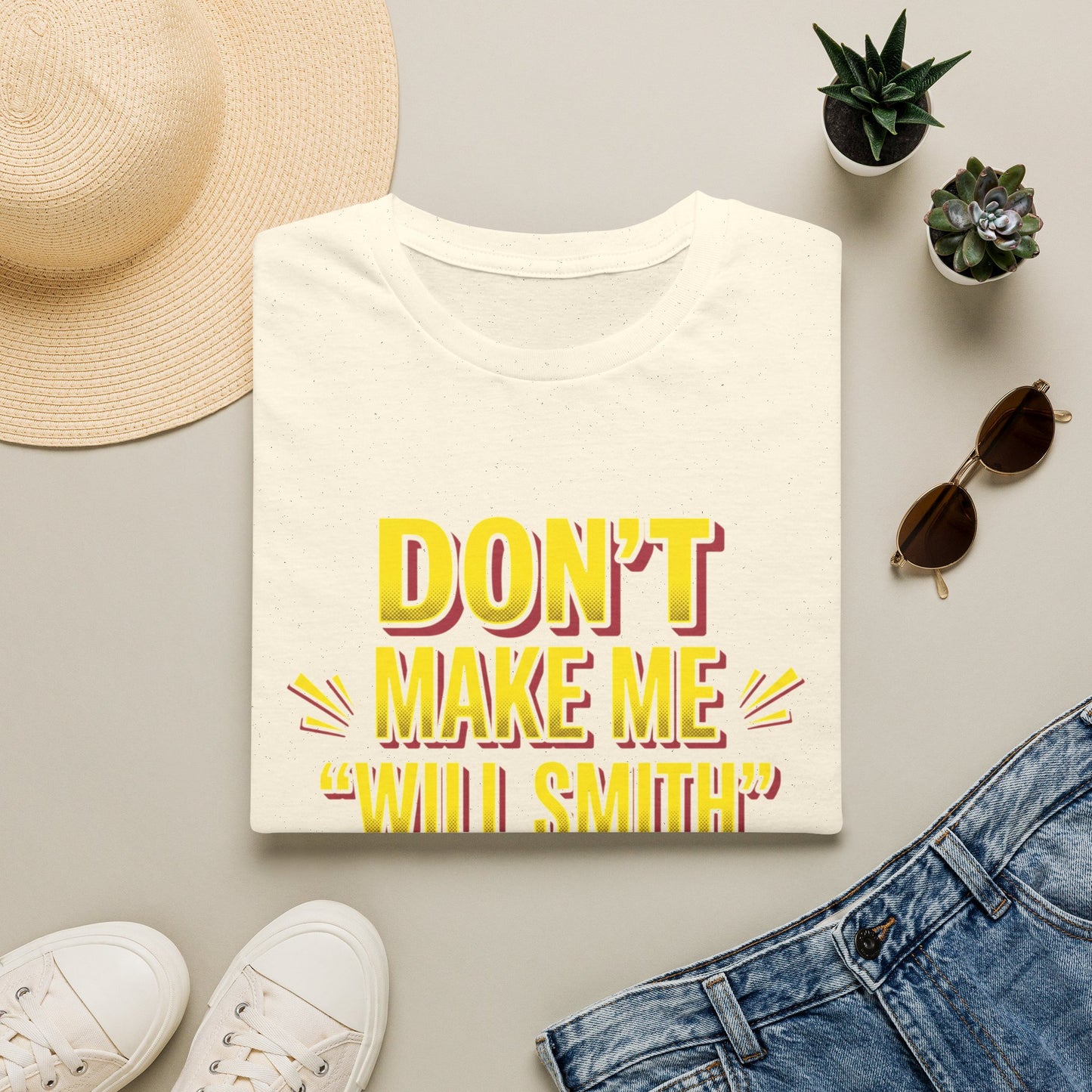 Don't Make Me "Will Smith" T-Shirt — Bold Yellow Graphic Tee