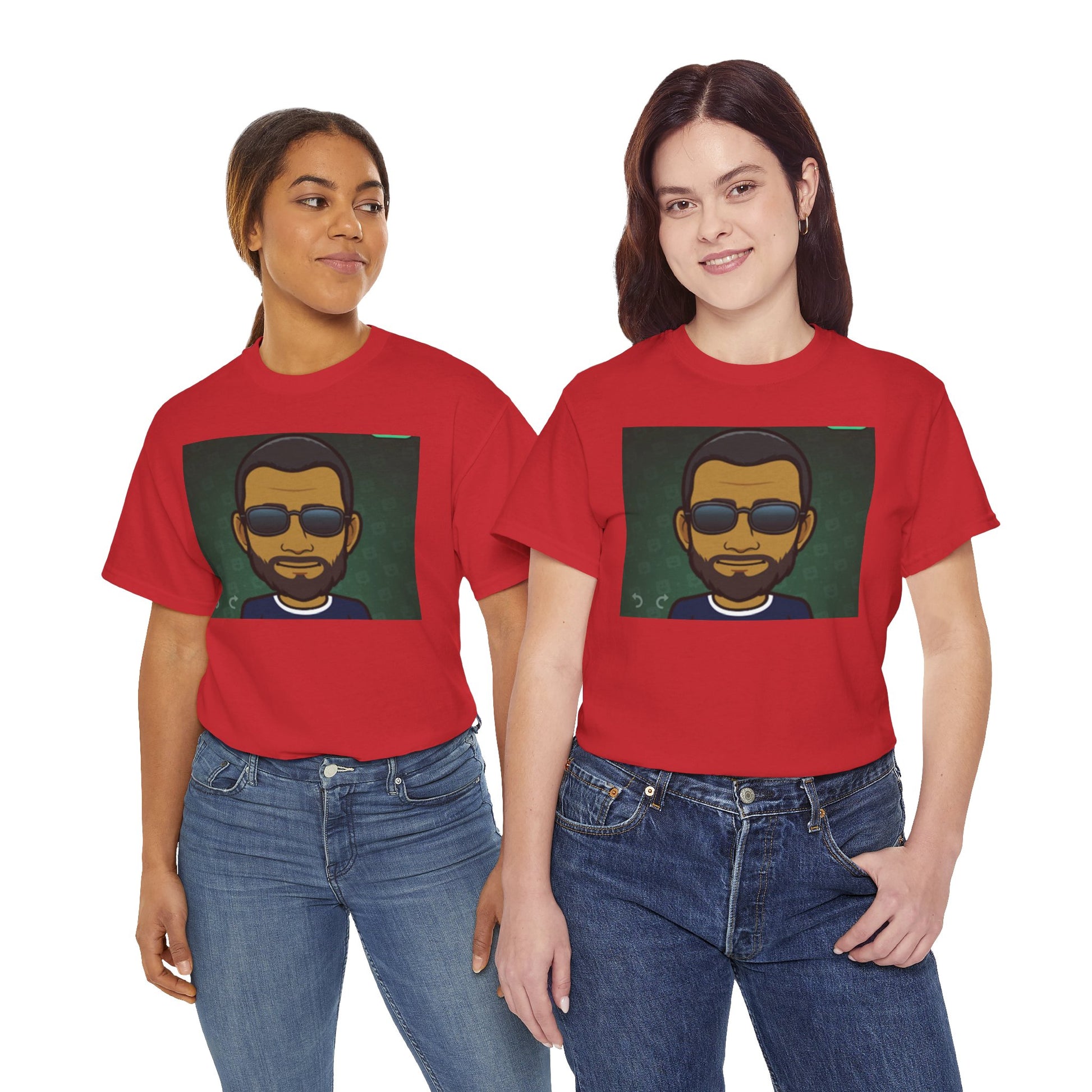Bitmoji Portrait Tee — Cool Sunglasses Avatar Graphic T-Shirt Printify