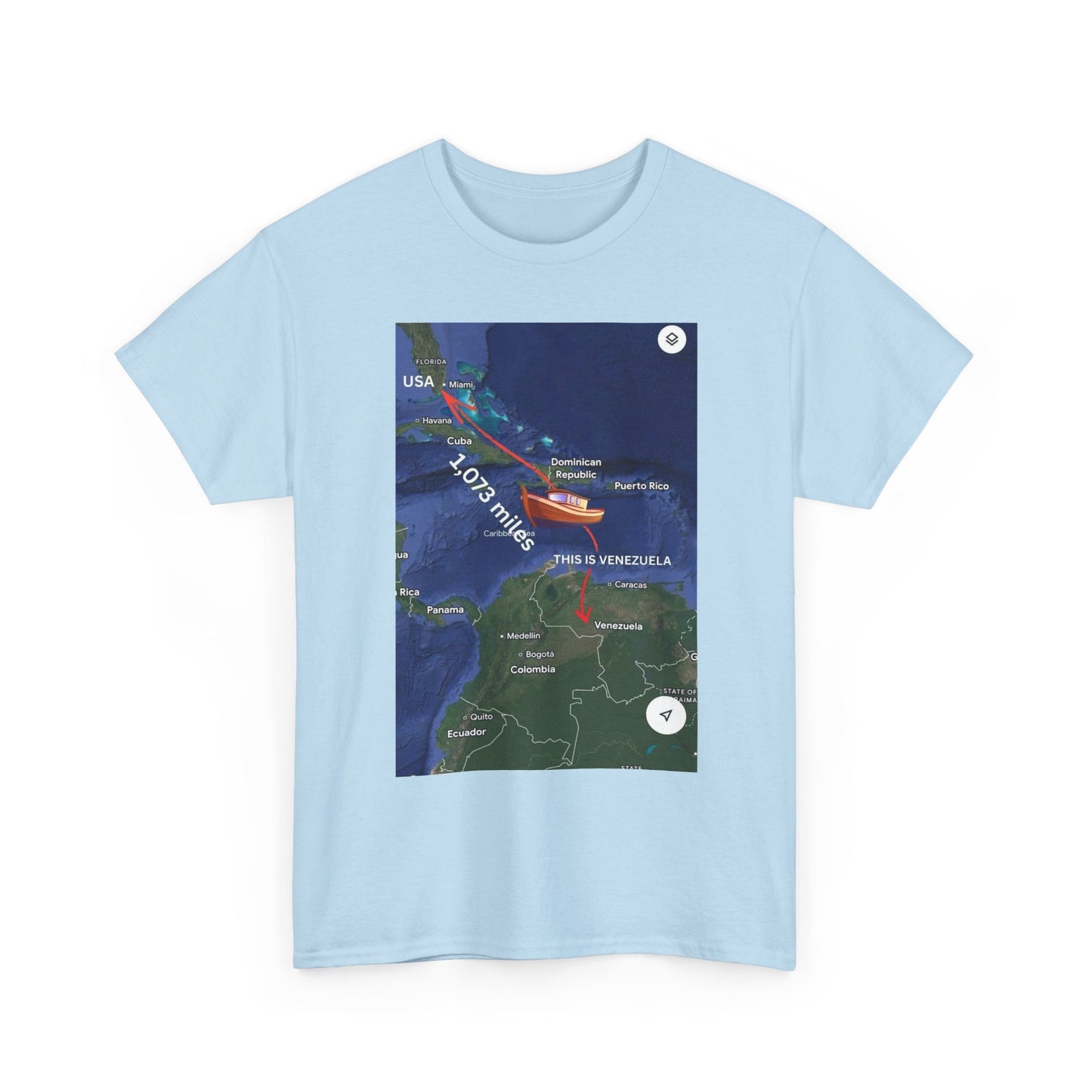 Weather Radar Tee — Tropical Storm Tracking Map Graphic Shirt Printify