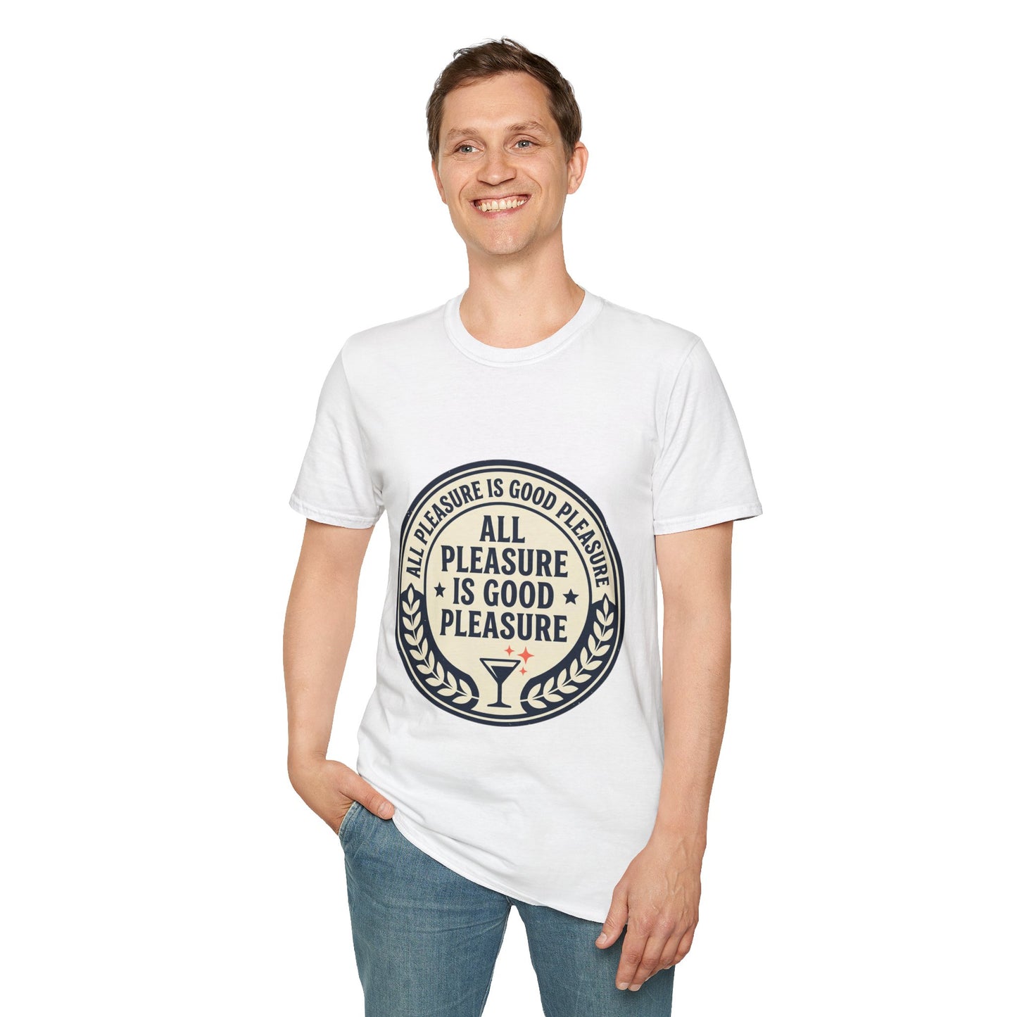 "All Pleasure Is Good Pleasure" Vintage Badge Tee