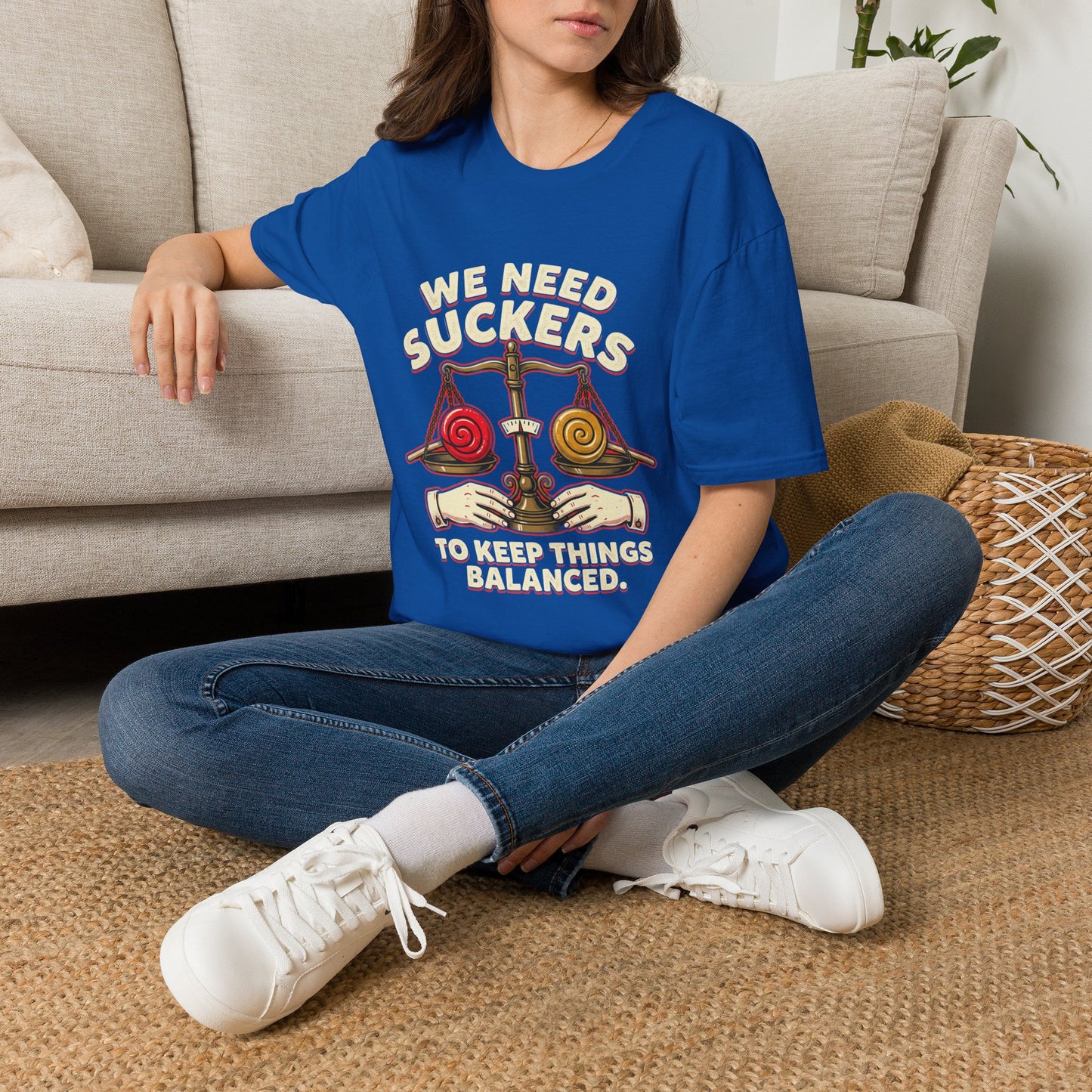 "We Need Suckers to Keep Things Balanced" Retro Candy Scale Tee