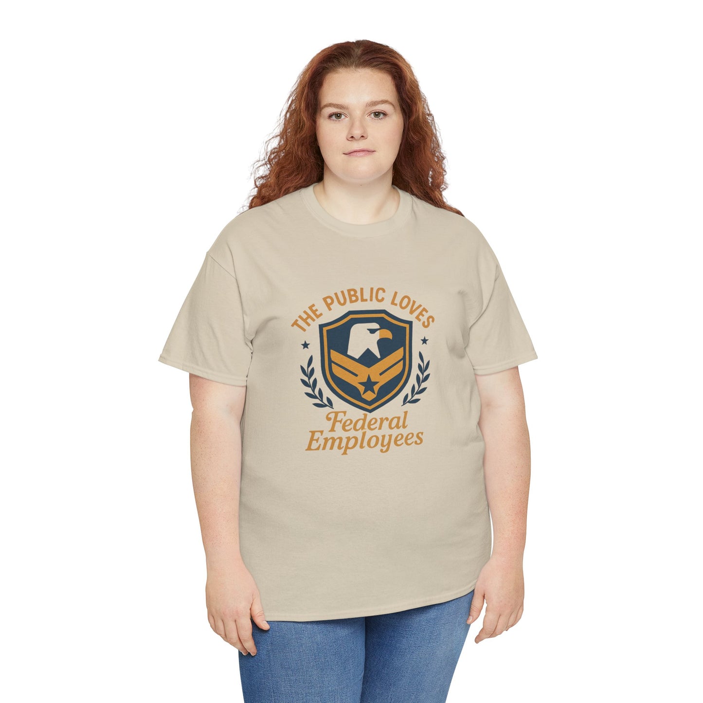 Federal Employees Tee – “The Public Loves Federal Employees” Patriotic Badge Shirt