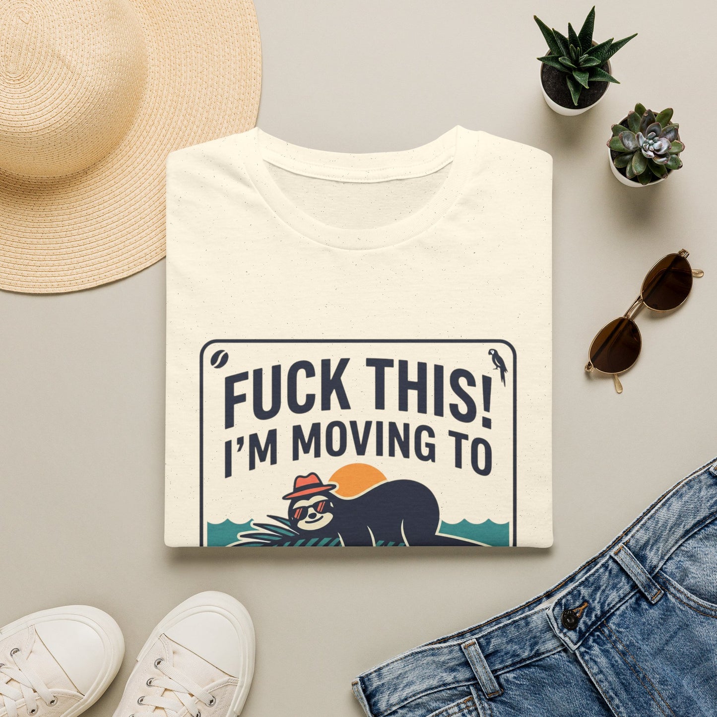 I'm Moving to Costa Rica T-Shirt — Funny Sloth 'Fuck This!' Vacation Tee