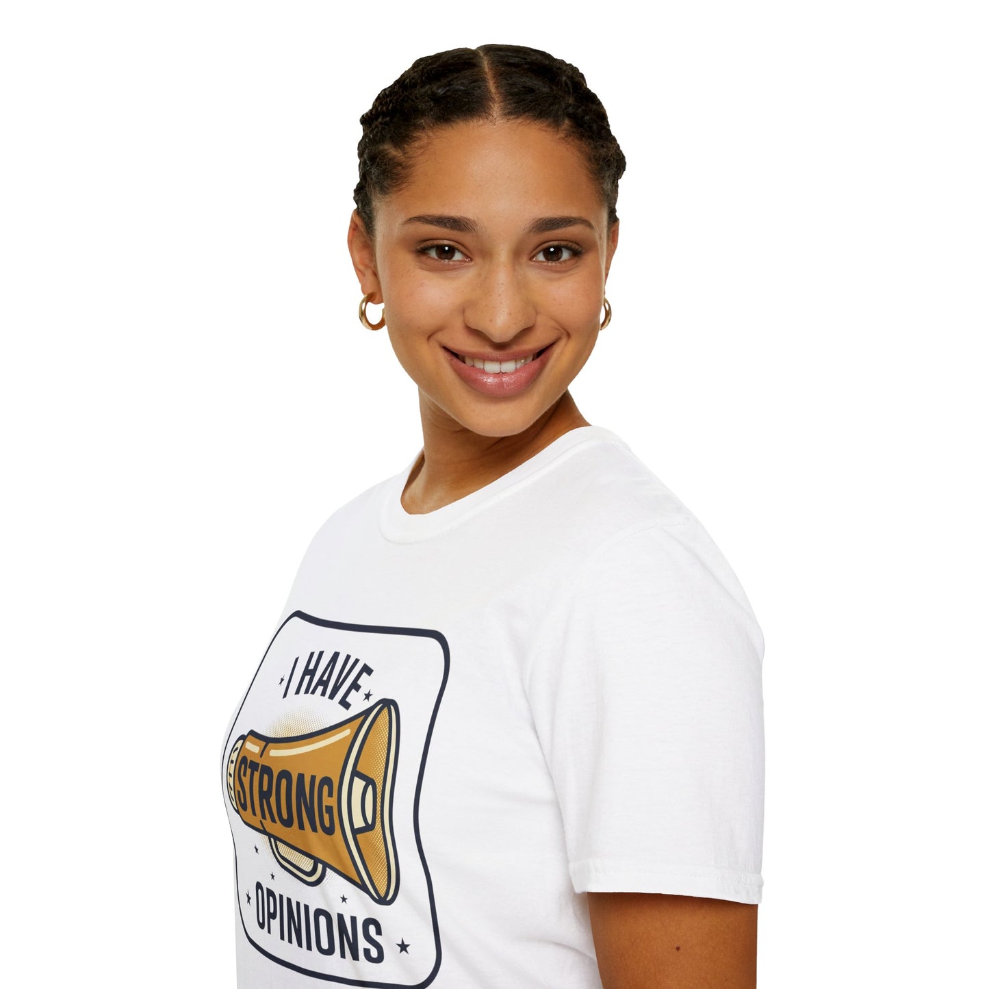 I Have Strong Opinions T-Shirt — Funny Megaphone Graphic Tee