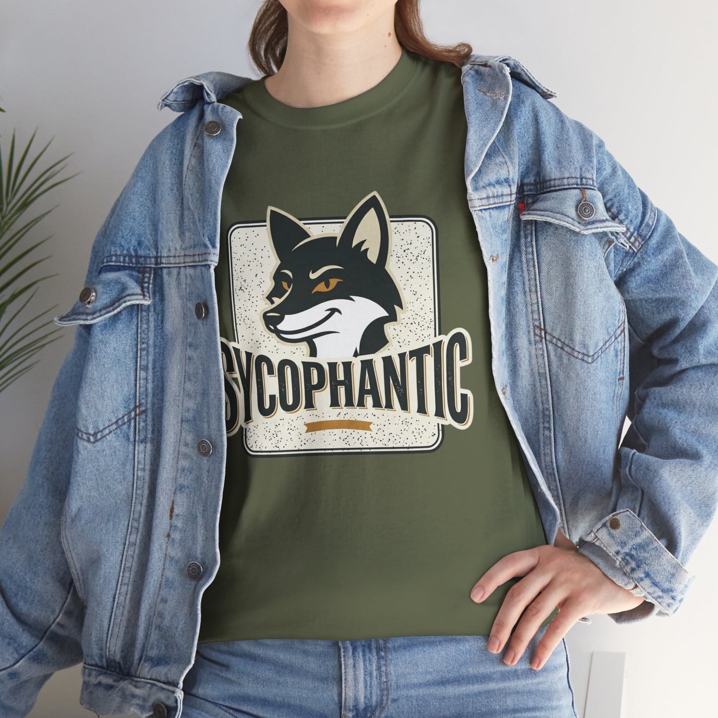 Sycophantic Fox Graphic Tee — Retro Animal Logo T-Shirt