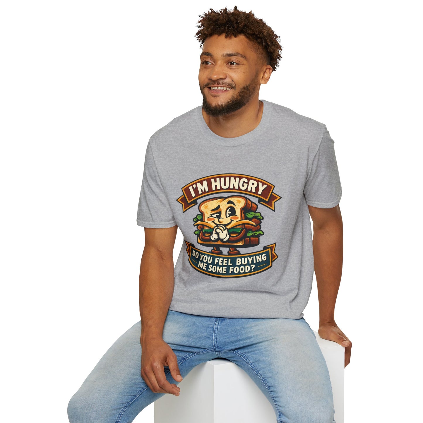 I'm Hungry Burger Graphic T-Shirt — "Do You Feel Buying Me Some Food?" Funny Foodie Tee