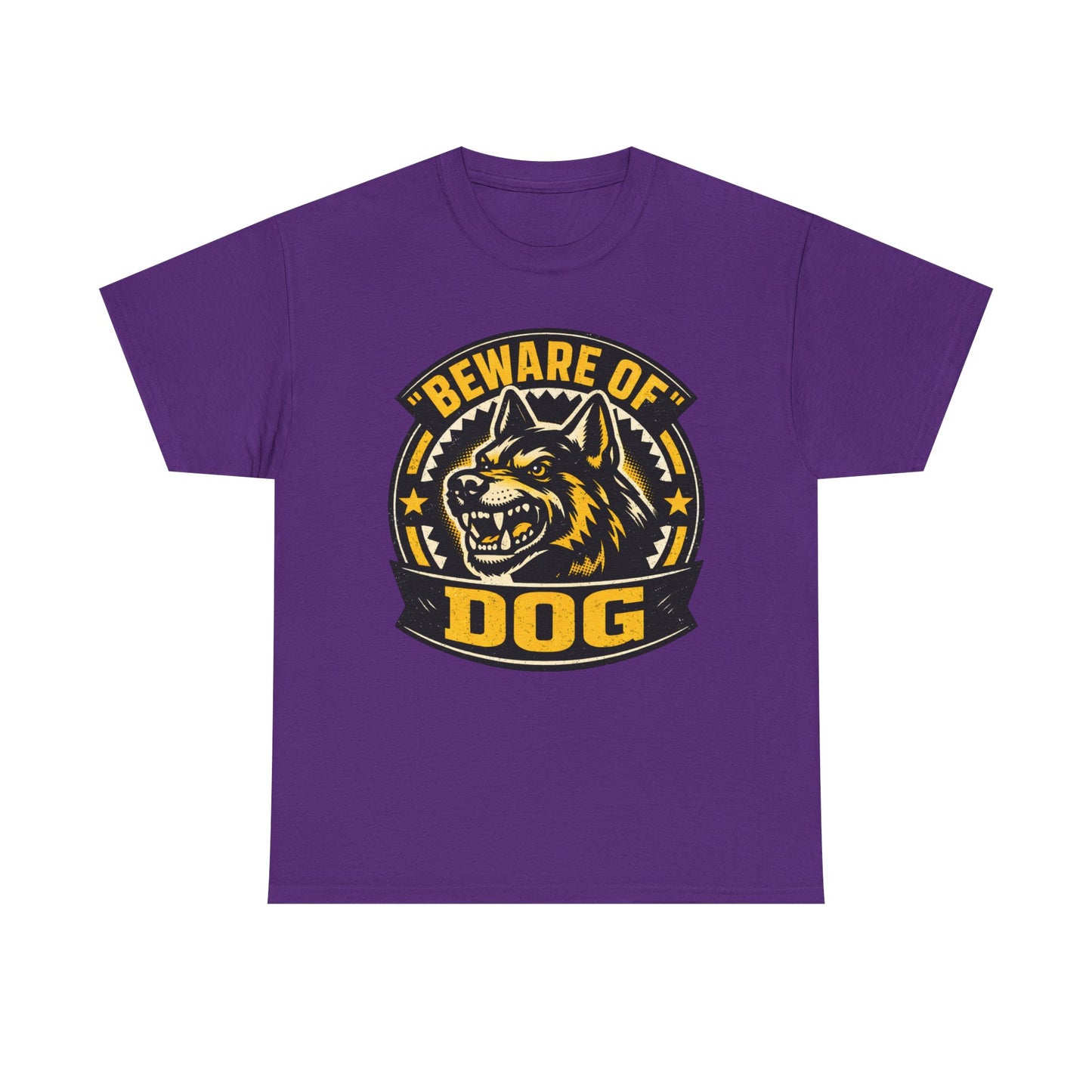 Beware of Dog T-Shirt — Retro Aggressive Dog Warning Graphic Tee Printify