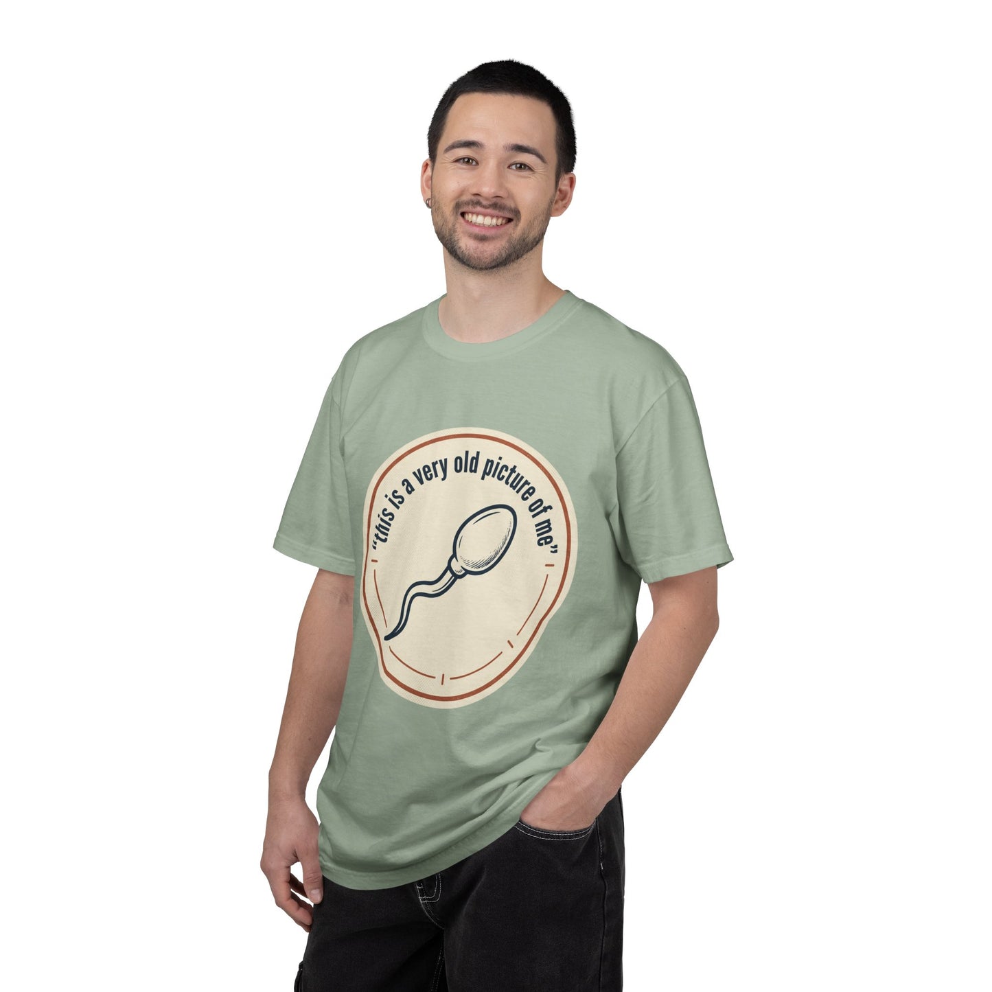 Vintage Sperm Graphic T-Shirt — "this is a very old picture of me"