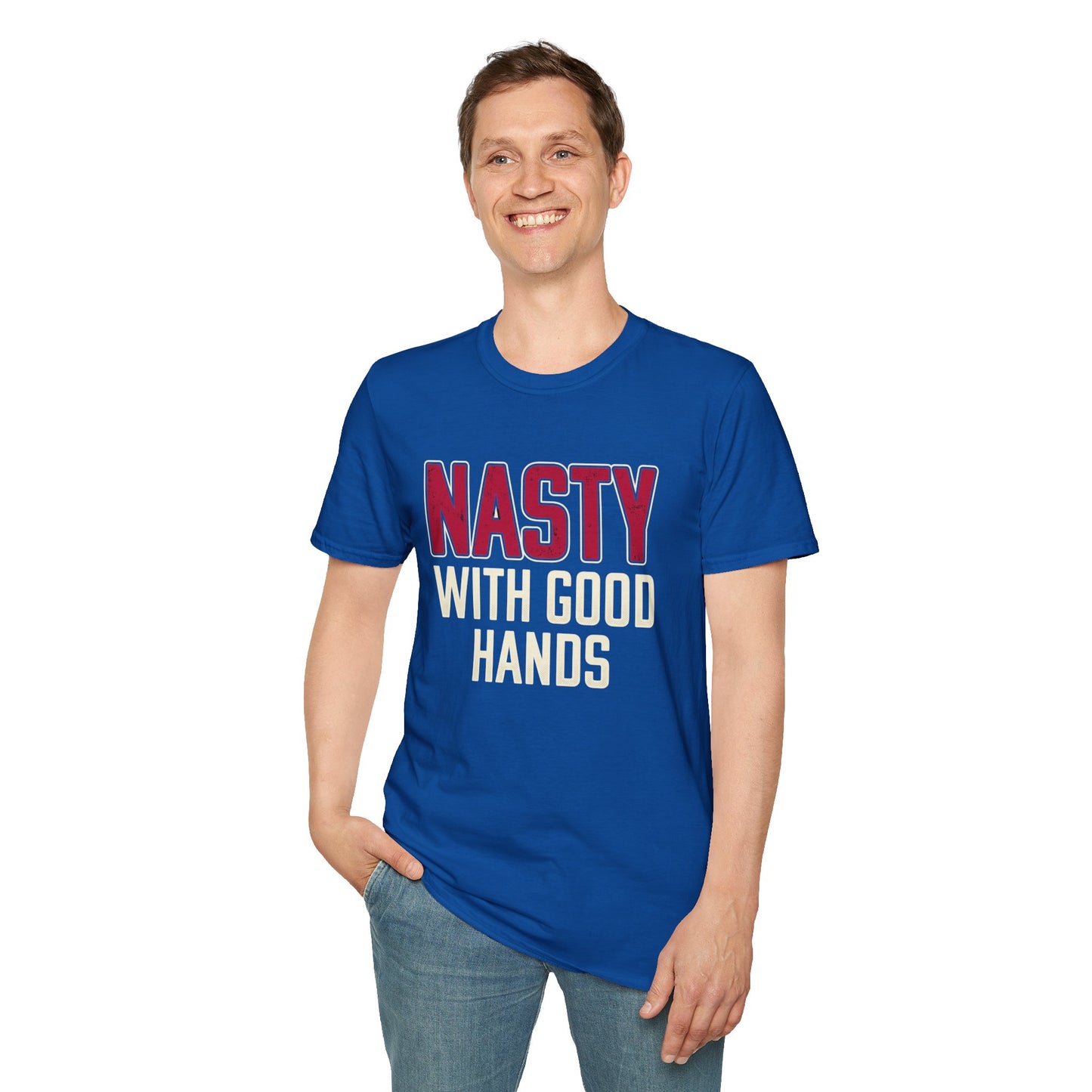 "NASTY With Good Hands" Bold Lettering Graphic Tee