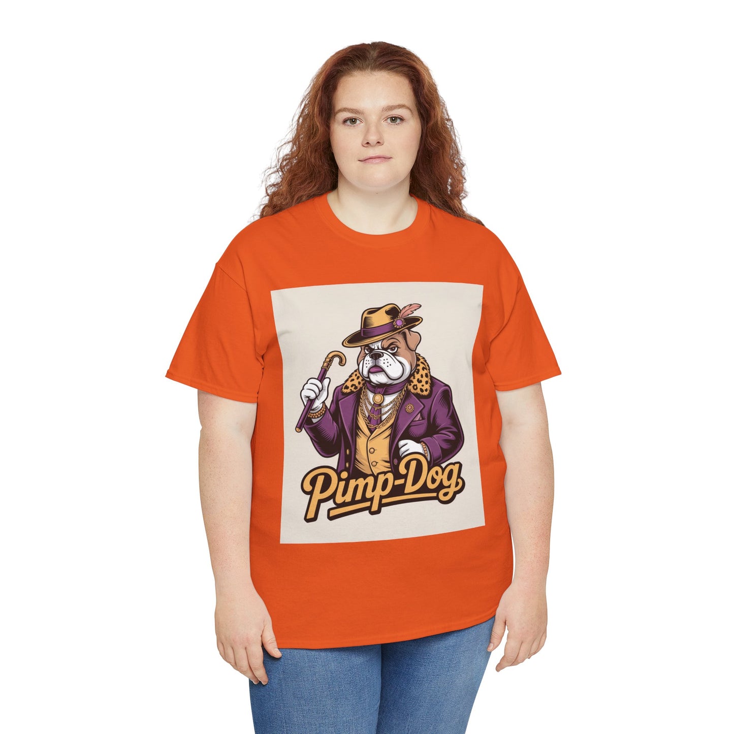 Pimp-Dog Graphic Tee — Retro Bulldog Character Shirt Printify