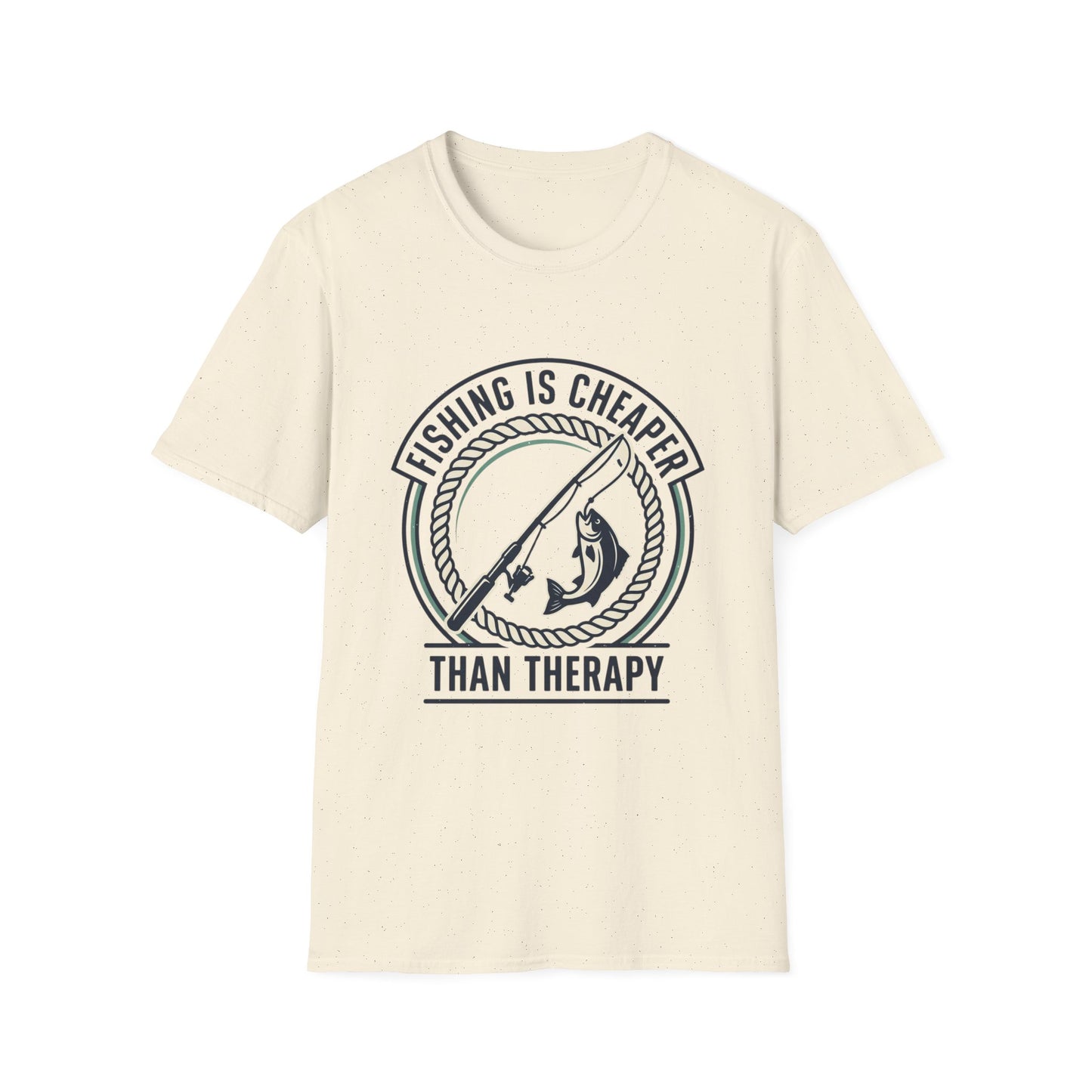Fishing Is Cheaper Than Therapy T-Shirt — Funny Fishing Graphic Tee for Anglers