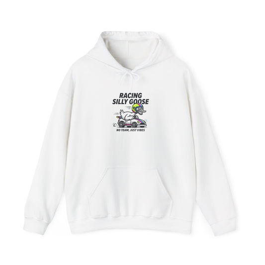 Racing Silly Goose Hoodie | motorsport parody, checkered pit crew humor