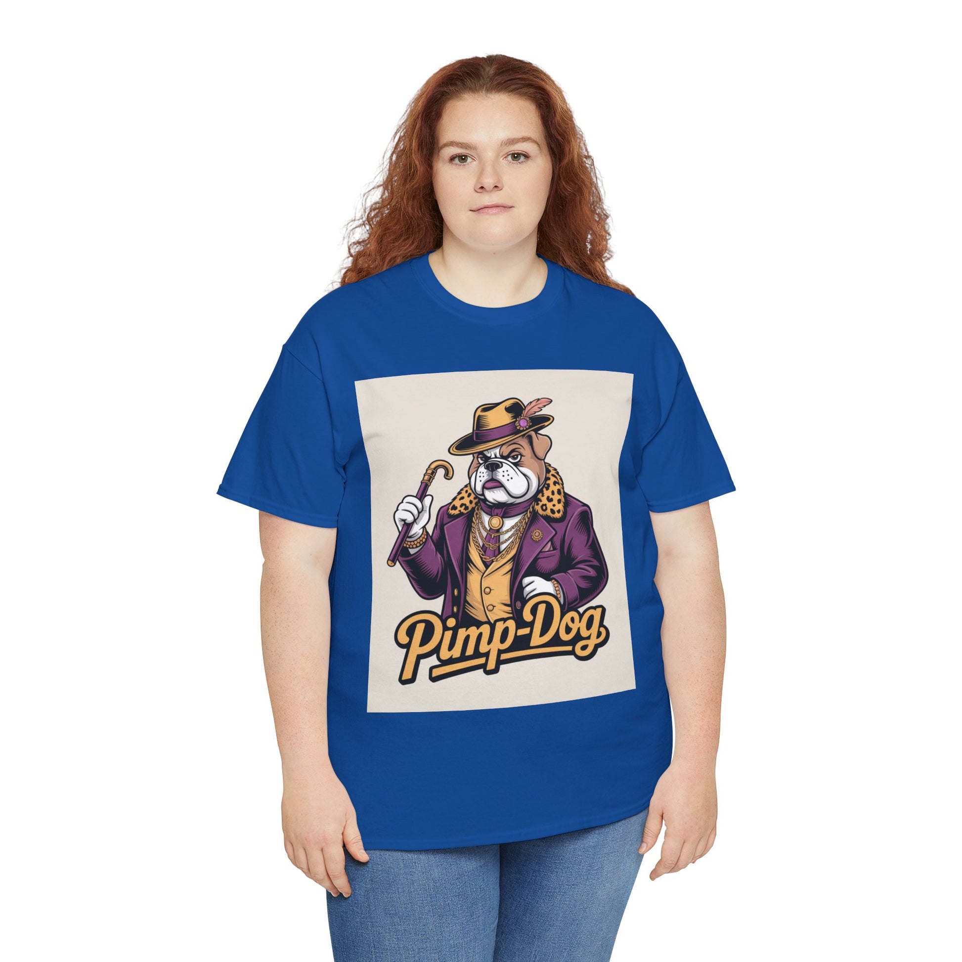 Pimp-Dog Graphic Tee — Retro Bulldog Character Shirt Printify