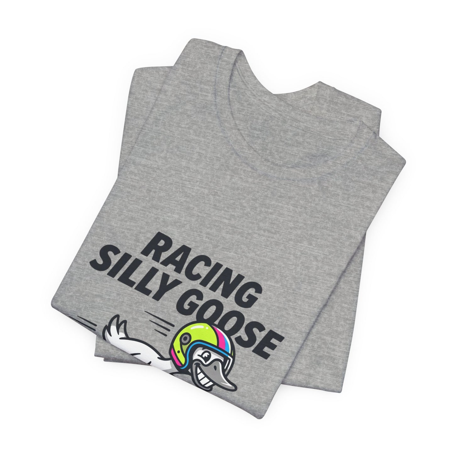 Racing Silly Goose Tee | motorsport parody, checkered race day humor