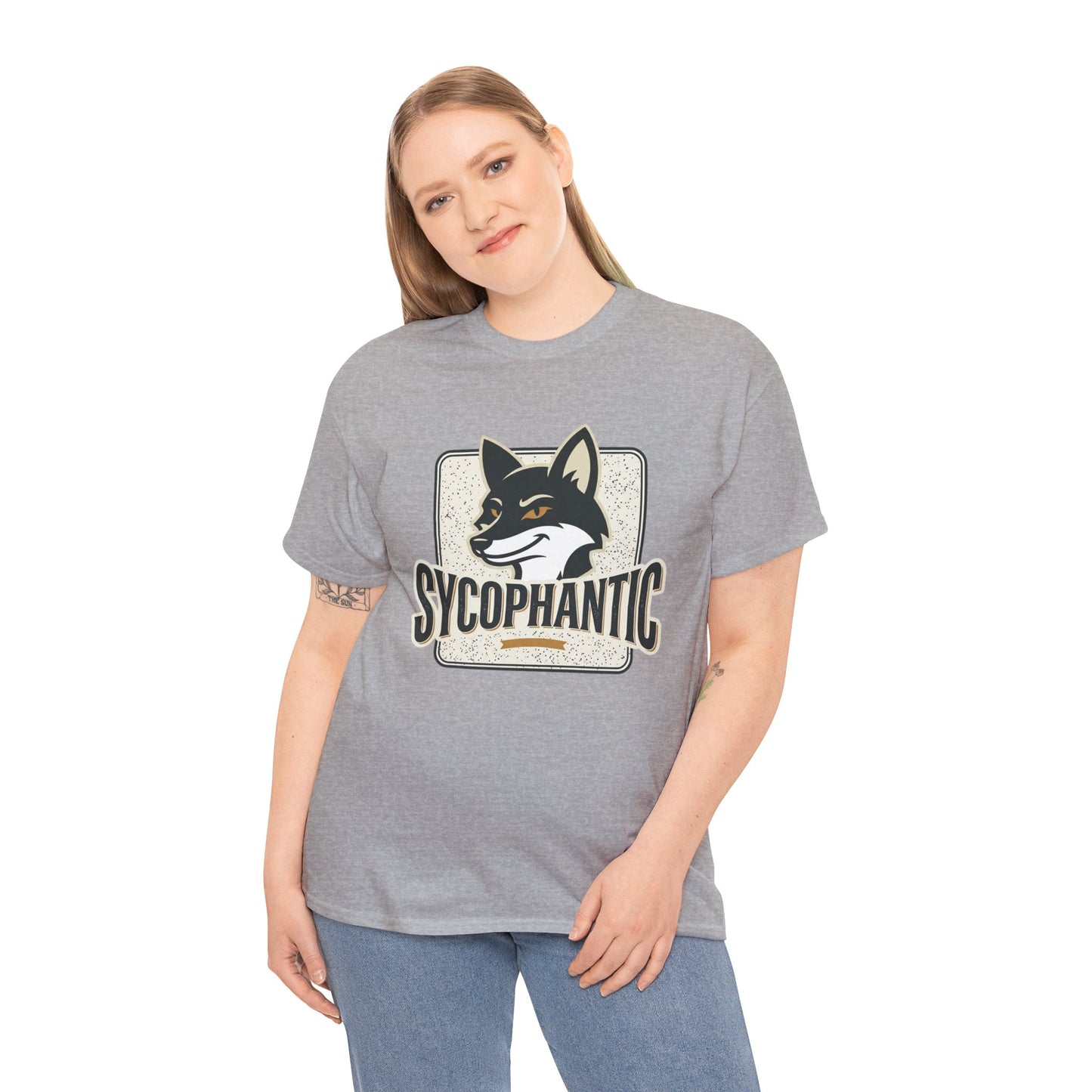 Sycophantic Fox Graphic Tee — Retro Animal Logo T-Shirt