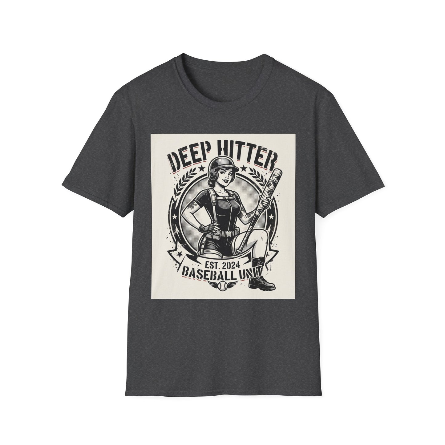 Deep Hitter Baseball Tee — Vintage Softball Graphic Shirt