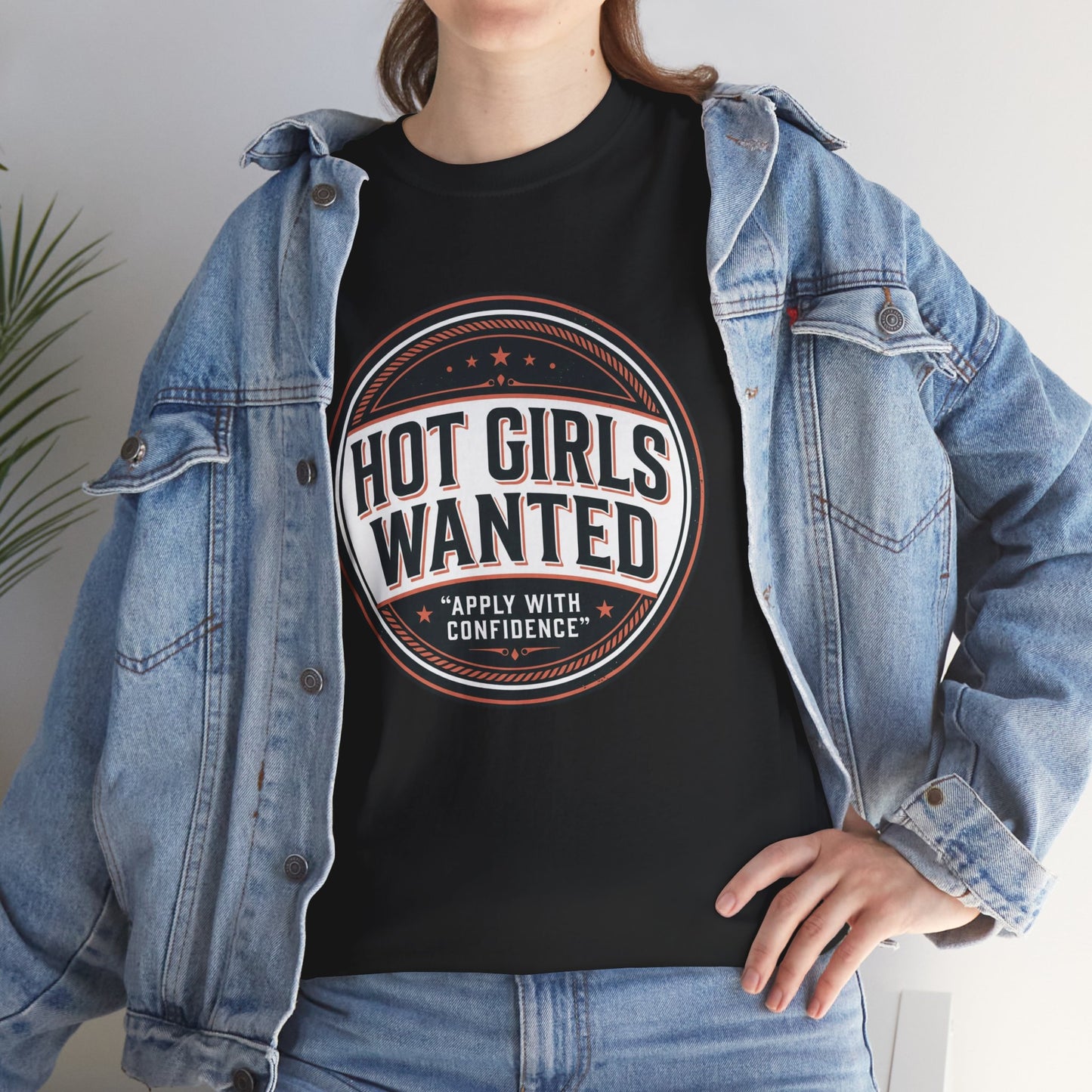 T-Shirt — "Hot Girls Wanted" Retro Badge Tee