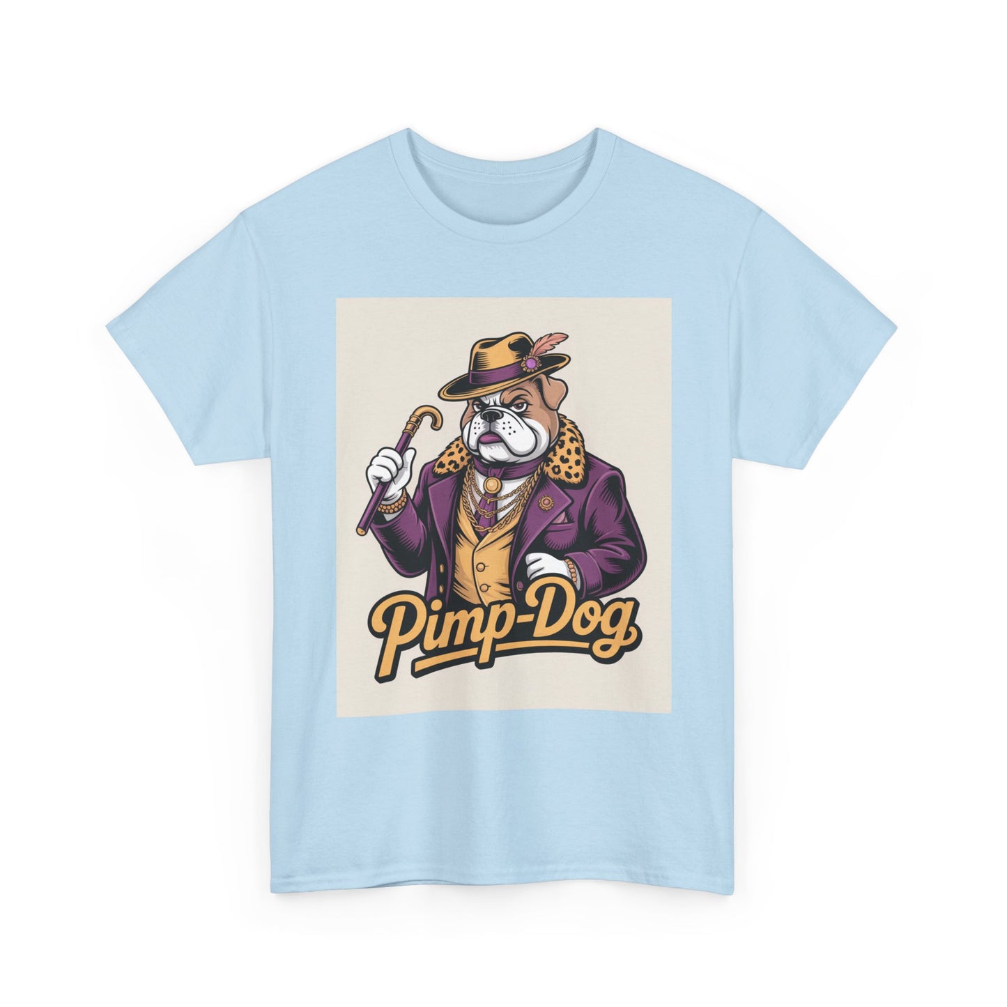 Pimp-Dog Graphic Tee — Retro Bulldog Character Shirt Printify