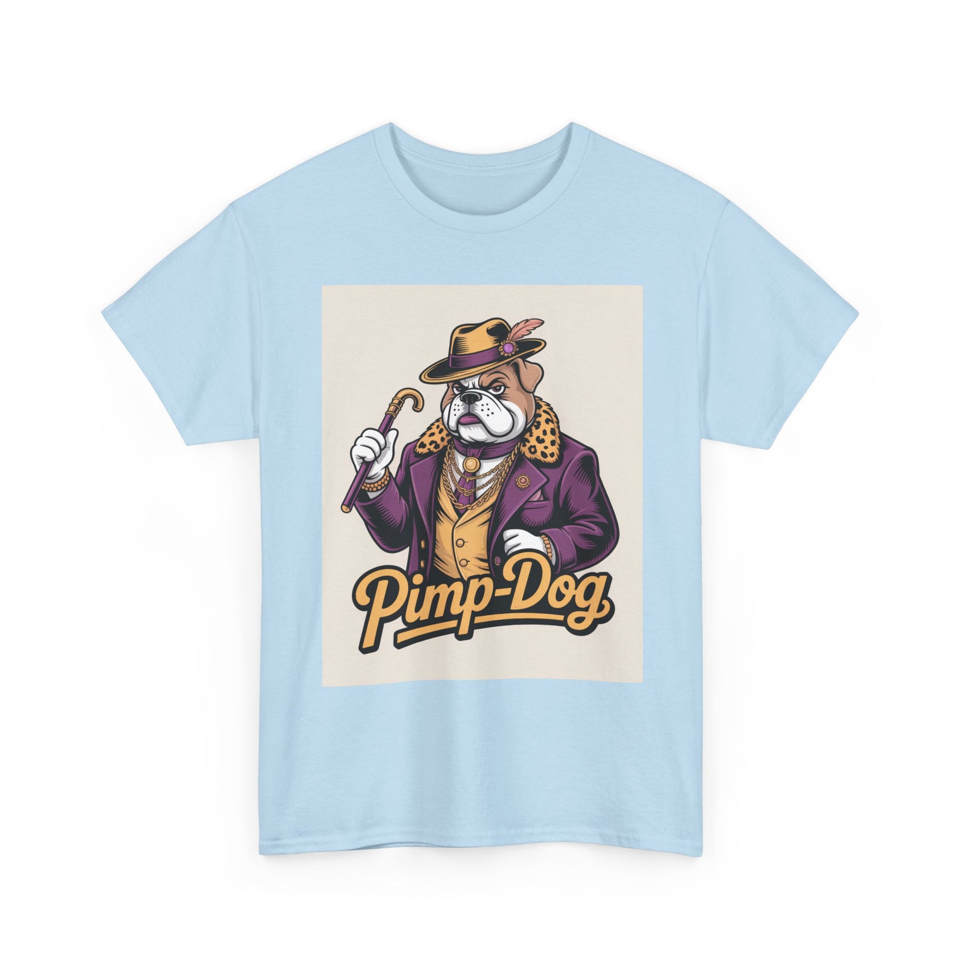 Pimp-Dog Graphic Tee — Retro Bulldog Character Shirt Printify