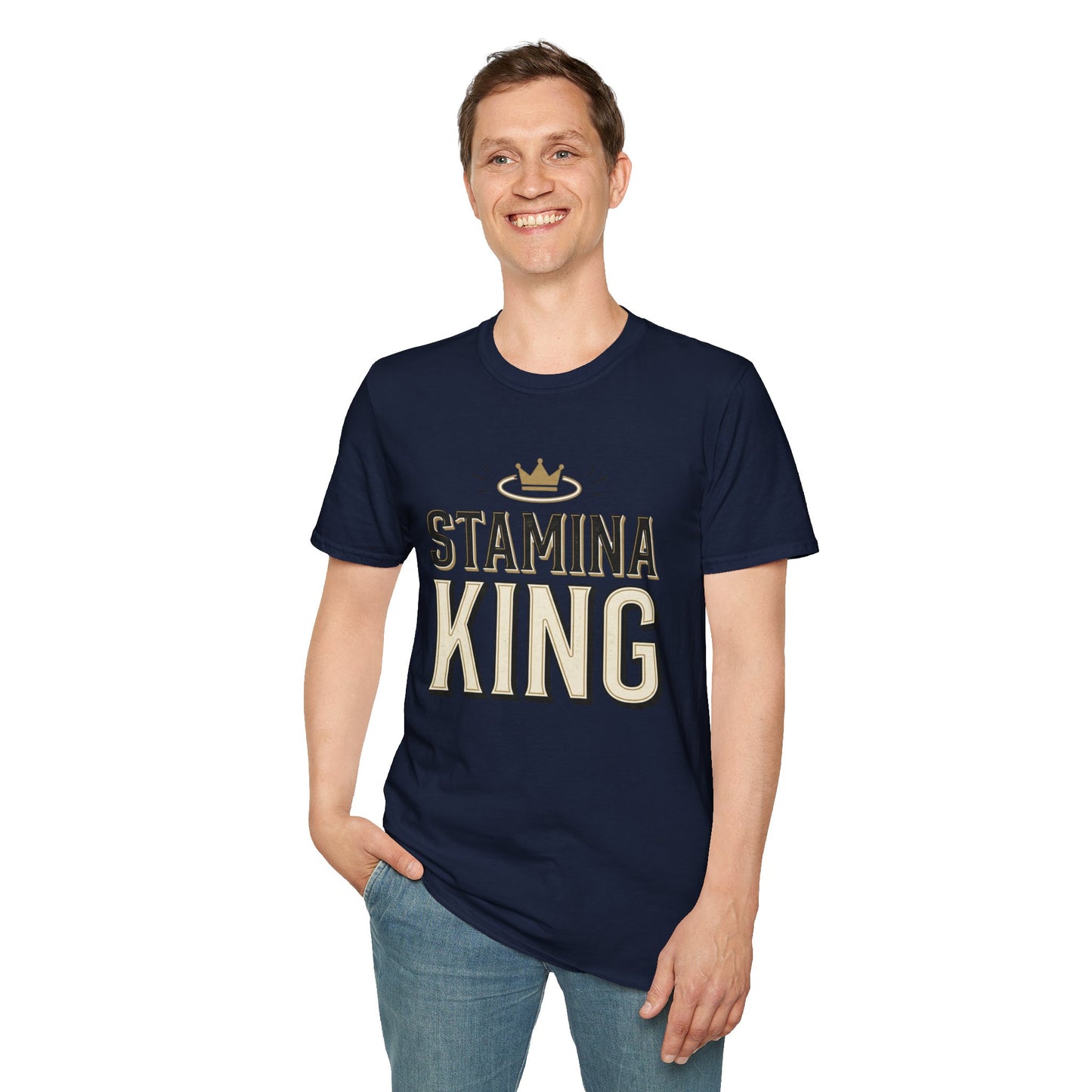 Stamina King T-Shirt — Bold Crown Fitness Tee for Workout Motivation