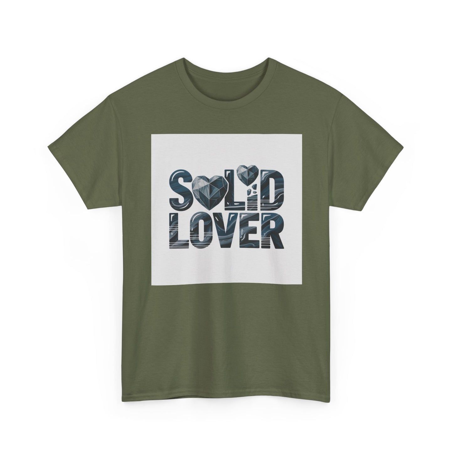 Solid Lover T‑Shirt — Bold Heart Typography Tee for Couples & Romance