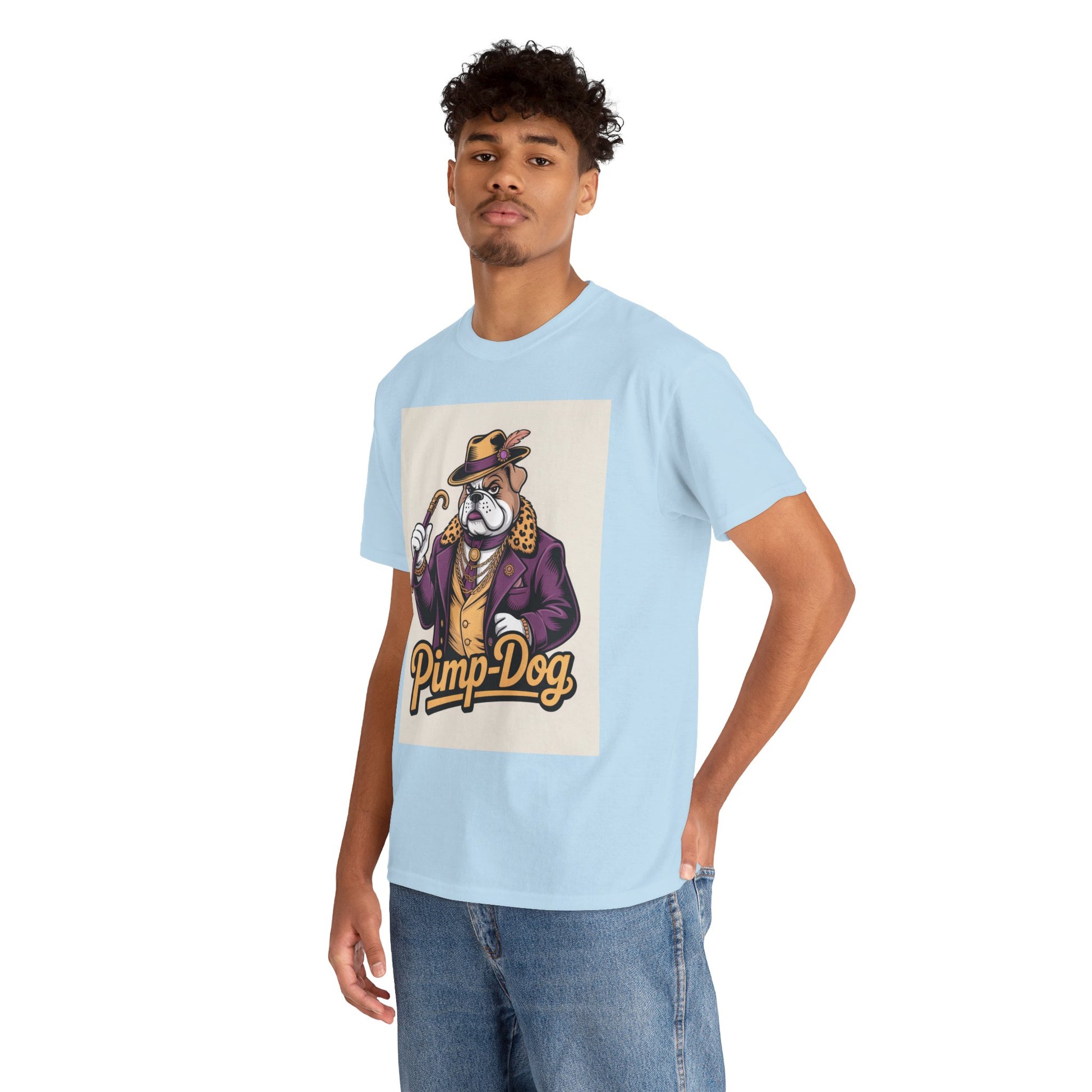 Pimp-Dog Graphic Tee — Retro Bulldog Character Shirt Printify