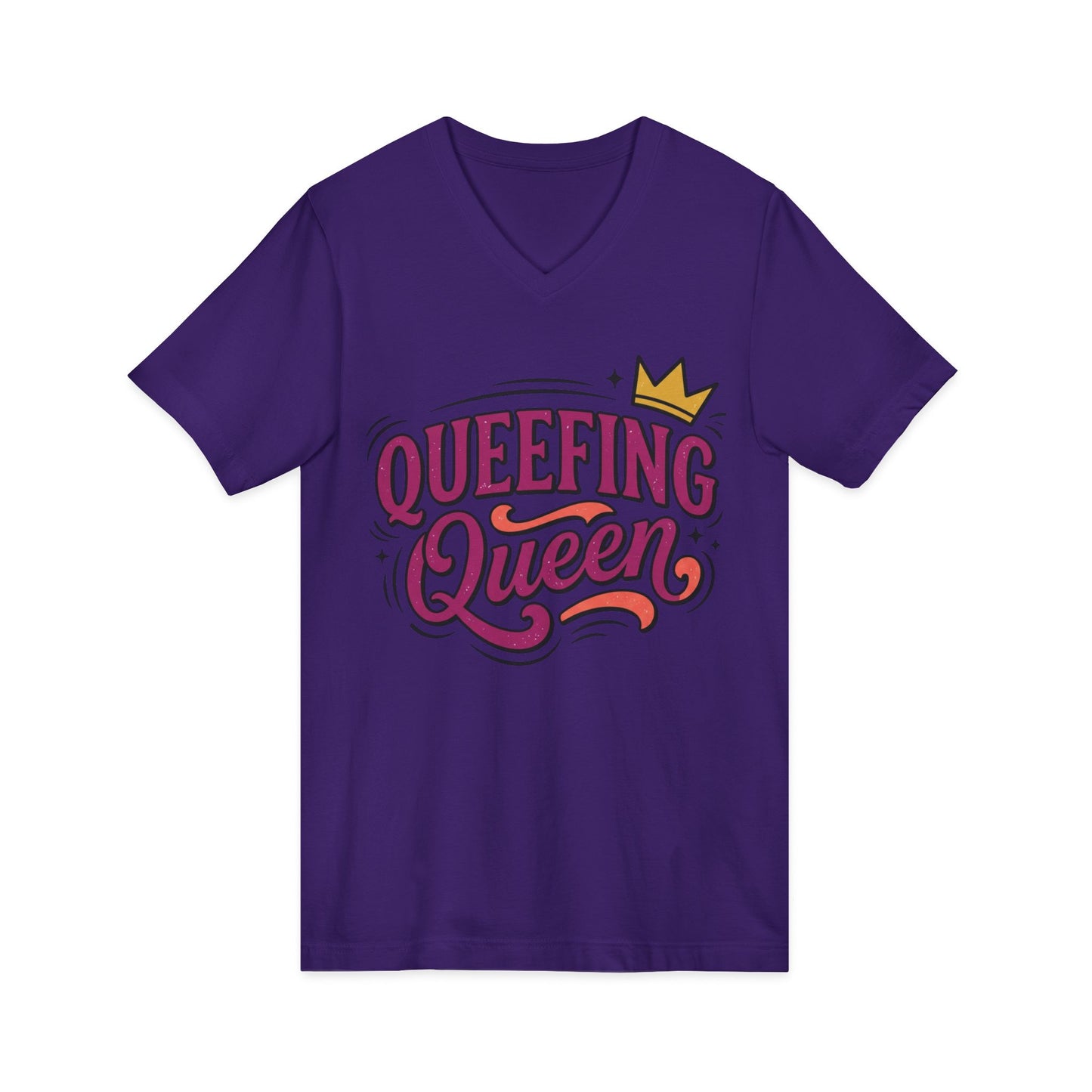 Queefing Queen V-Neck Tee Printify