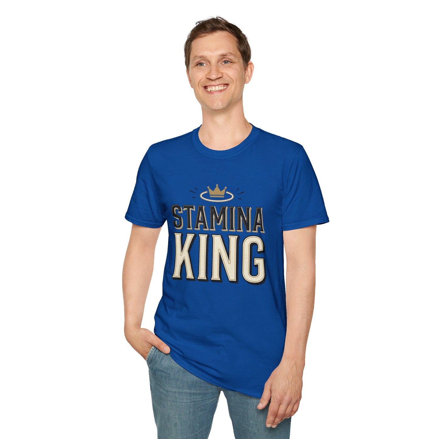 Stamina King T-Shirt — Bold Crown Fitness Tee for Workout Motivation
