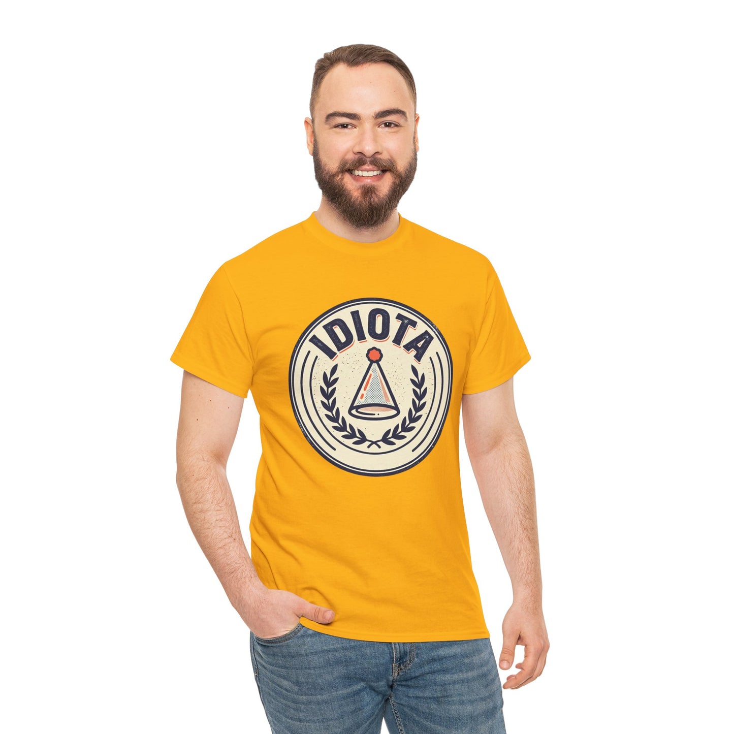 Idiota Crest T-Shirt — Vintage Emblem Graphic Tee