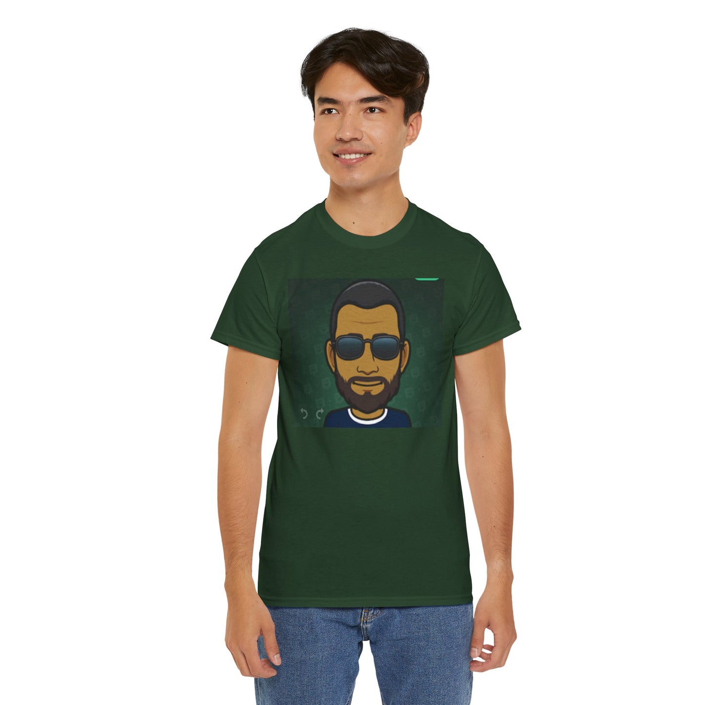 Bitmoji Portrait Tee — Cool Sunglasses Avatar Graphic T-Shirt Printify