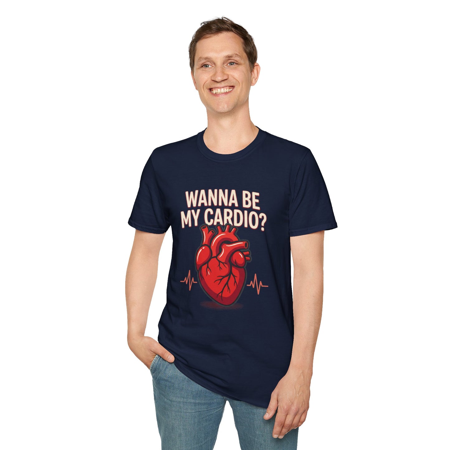 Wanna Be My Cardio? T-Shirt — Cute Anatomical Heart Graphic Tee