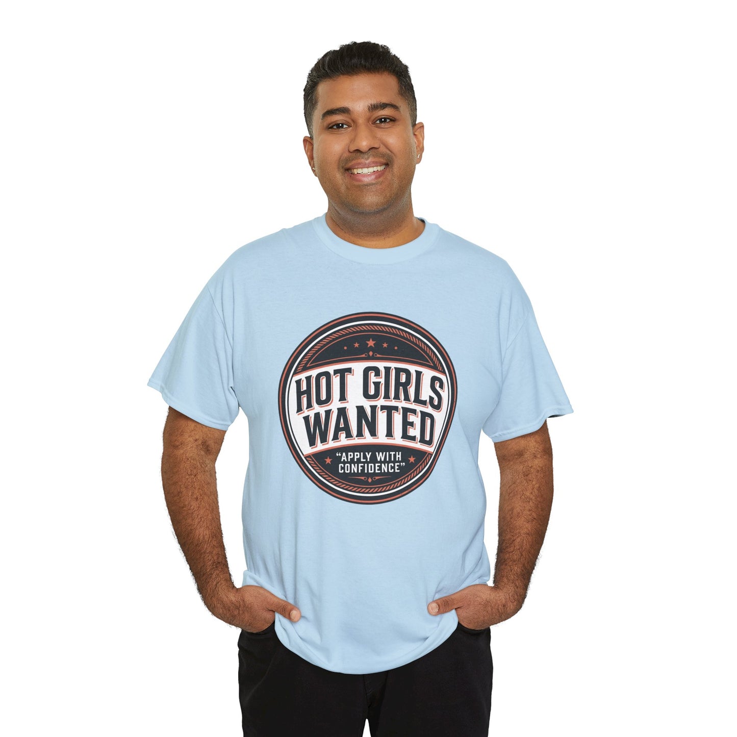 T-Shirt — "Hot Girls Wanted" Retro Badge Tee