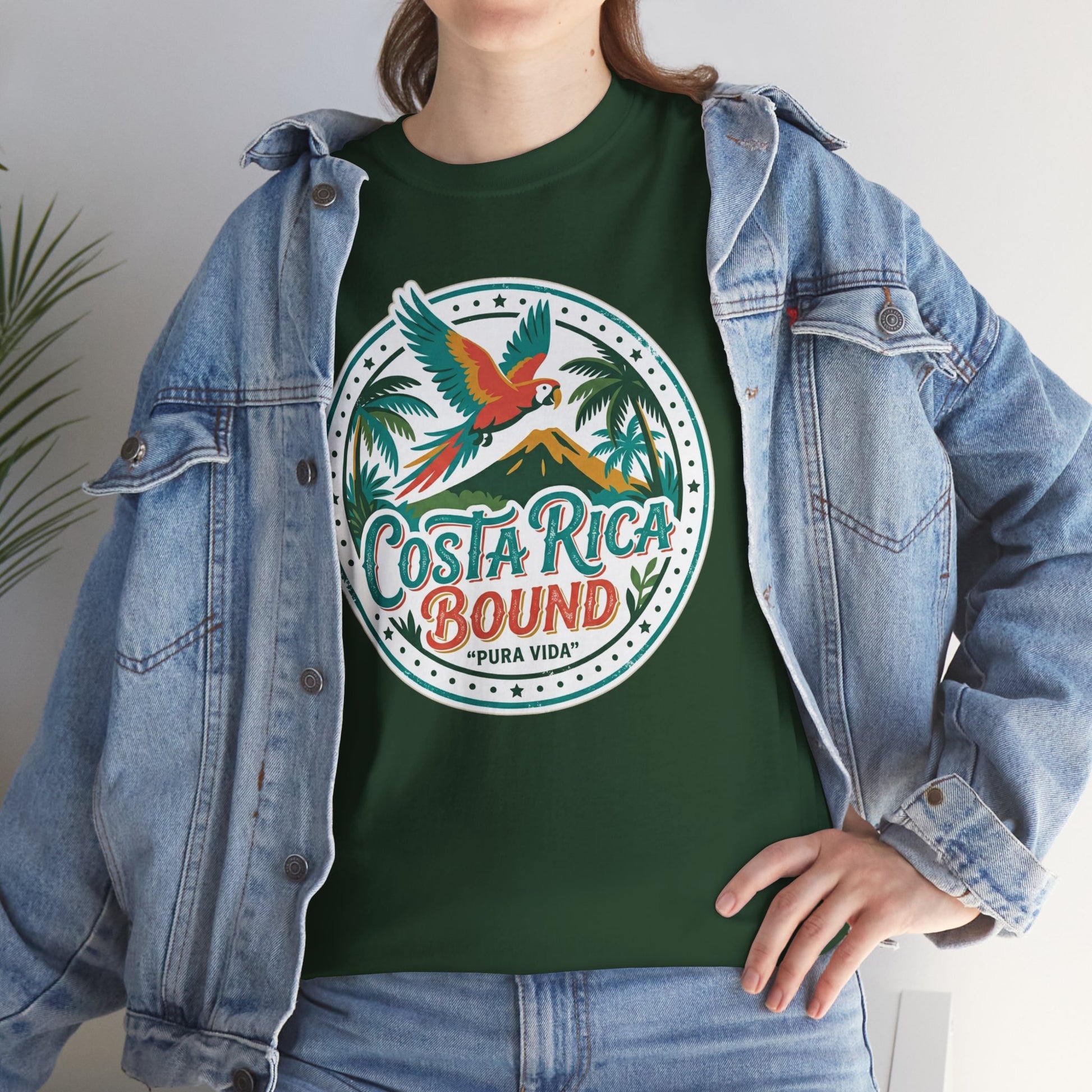 Costa Rica Bound T-Shirt — Tropical Parrot Travel Tee Printify