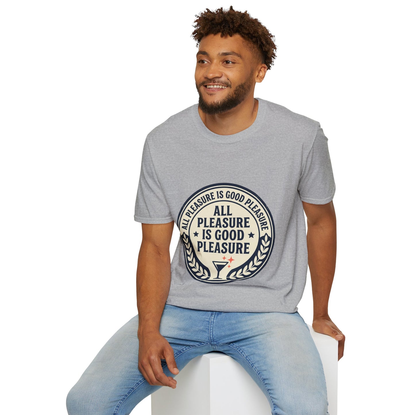 "All Pleasure Is Good Pleasure" Vintage Badge Tee