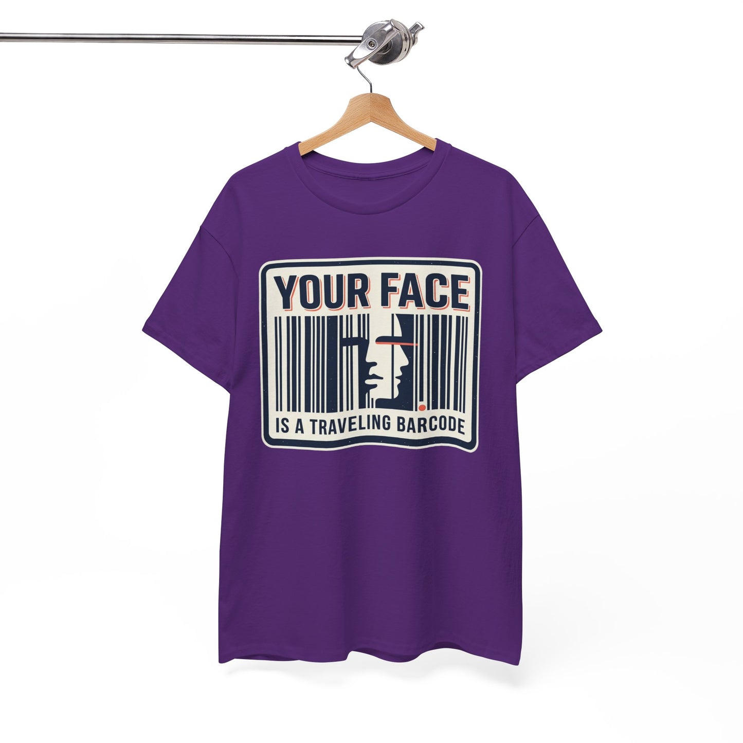 "Your Face Is a Traveling Barcode" Graphic Tee