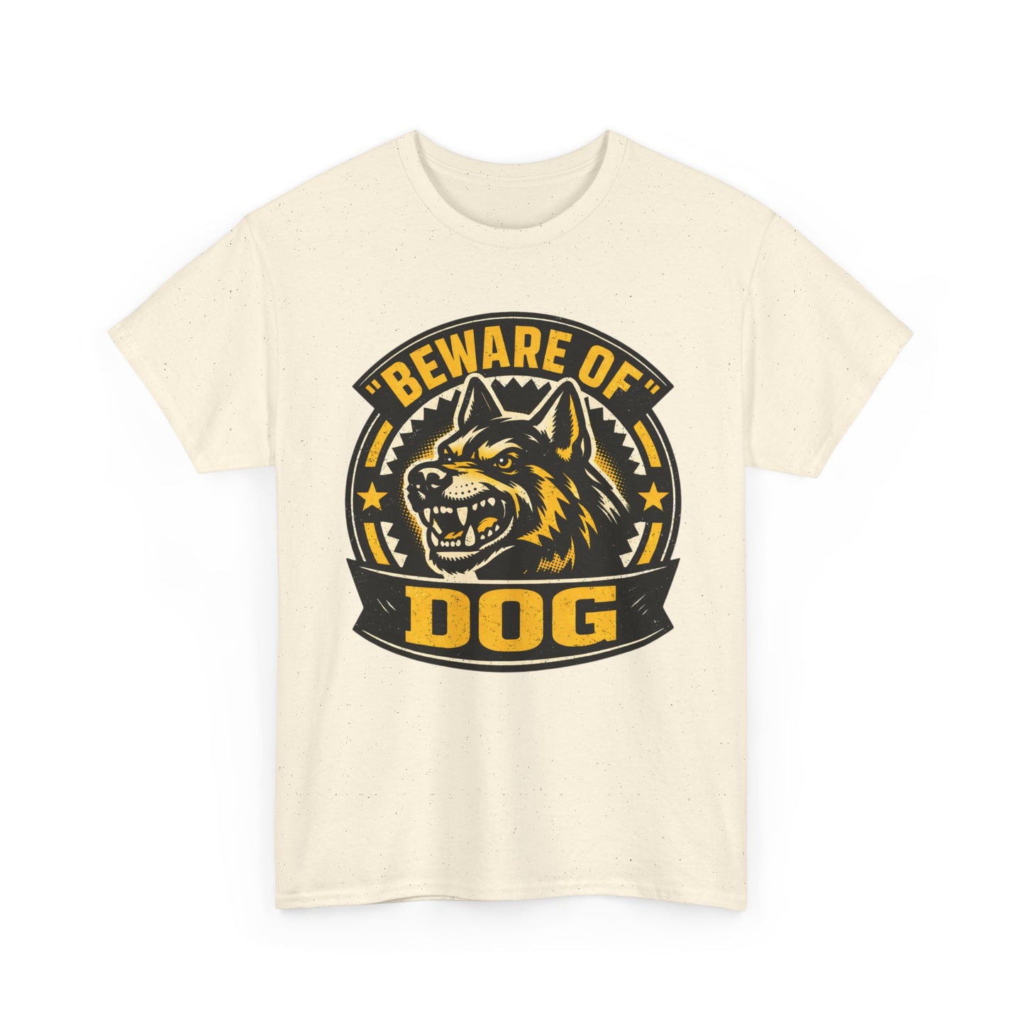 Beware of Dog T-Shirt — Retro Aggressive Dog Warning Graphic Tee Printify