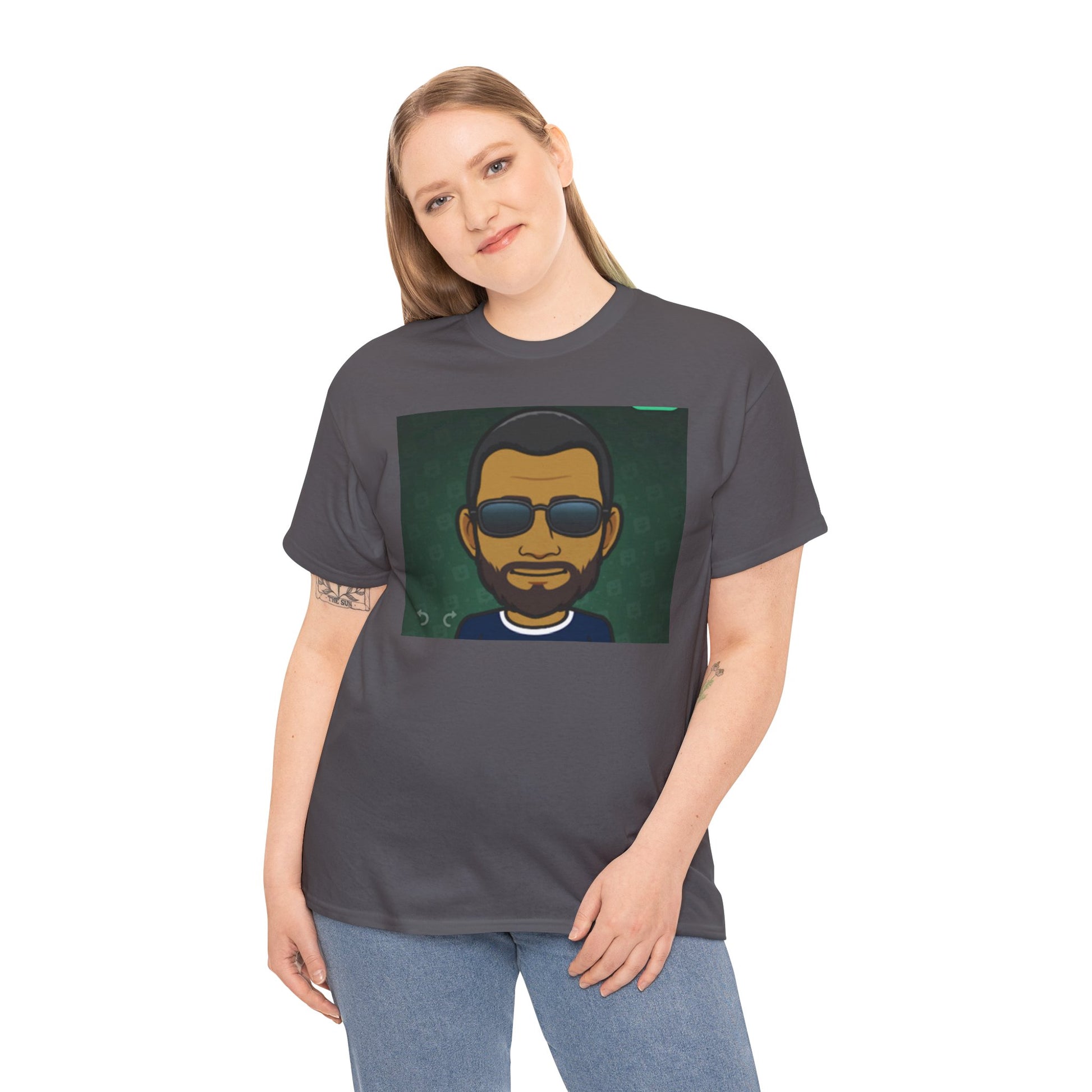Bitmoji Portrait Tee — Cool Sunglasses Avatar Graphic T-Shirt Printify