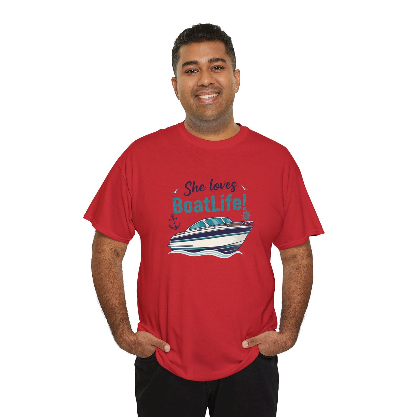 Boat Life T-Shirt — "She Loves BoatLife!" Graphic Tee for Boating Fans