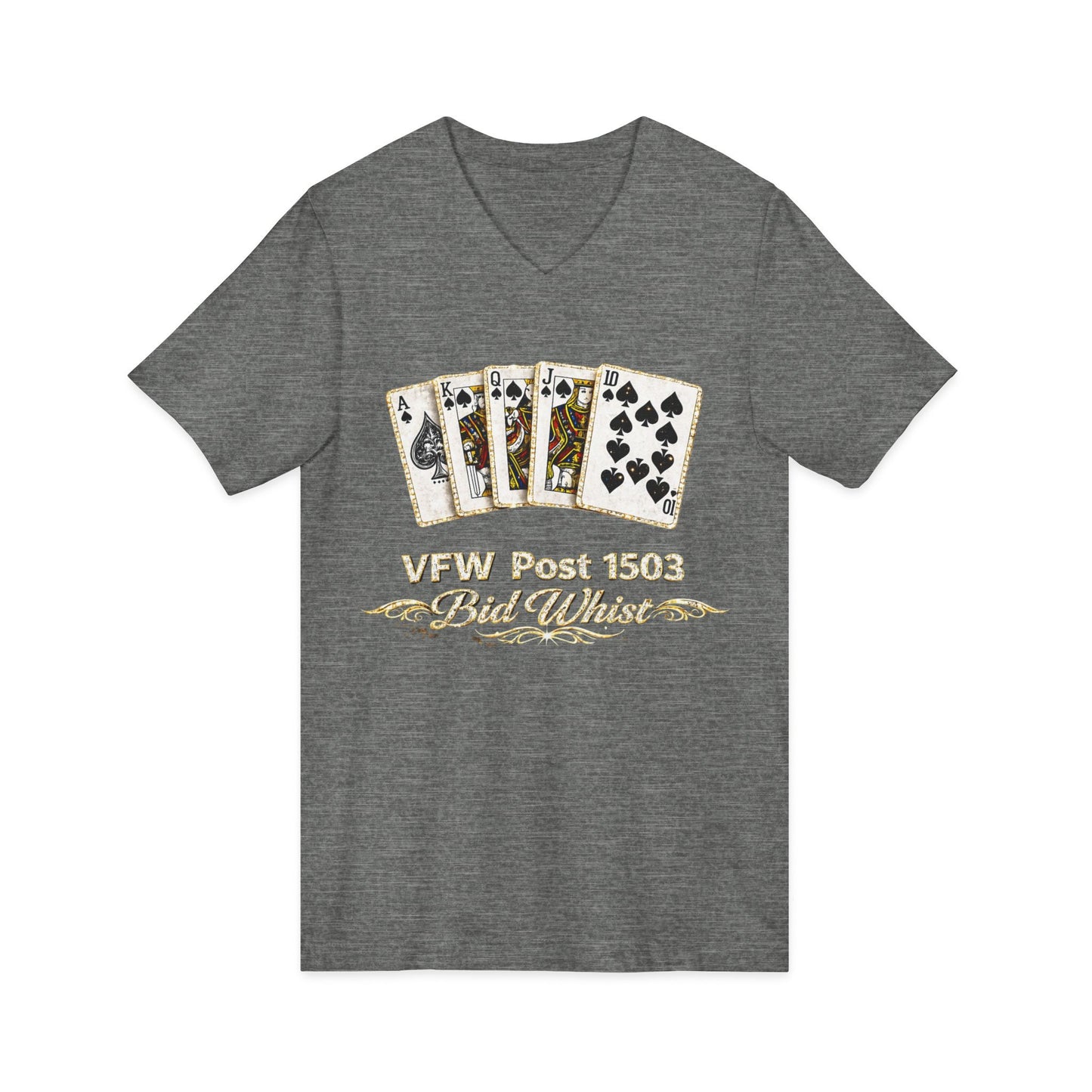 VFW Post 1106 'Bad Beats' Poker Card V-Neck Tee
