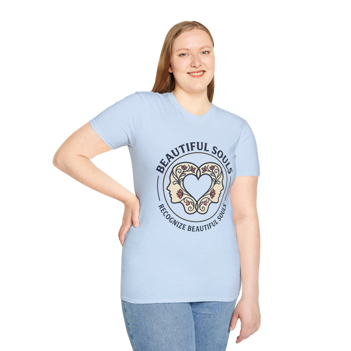 Beautiful Souls Graphic T-Shirt — "Beautiful Souls" Heart Floral Tee