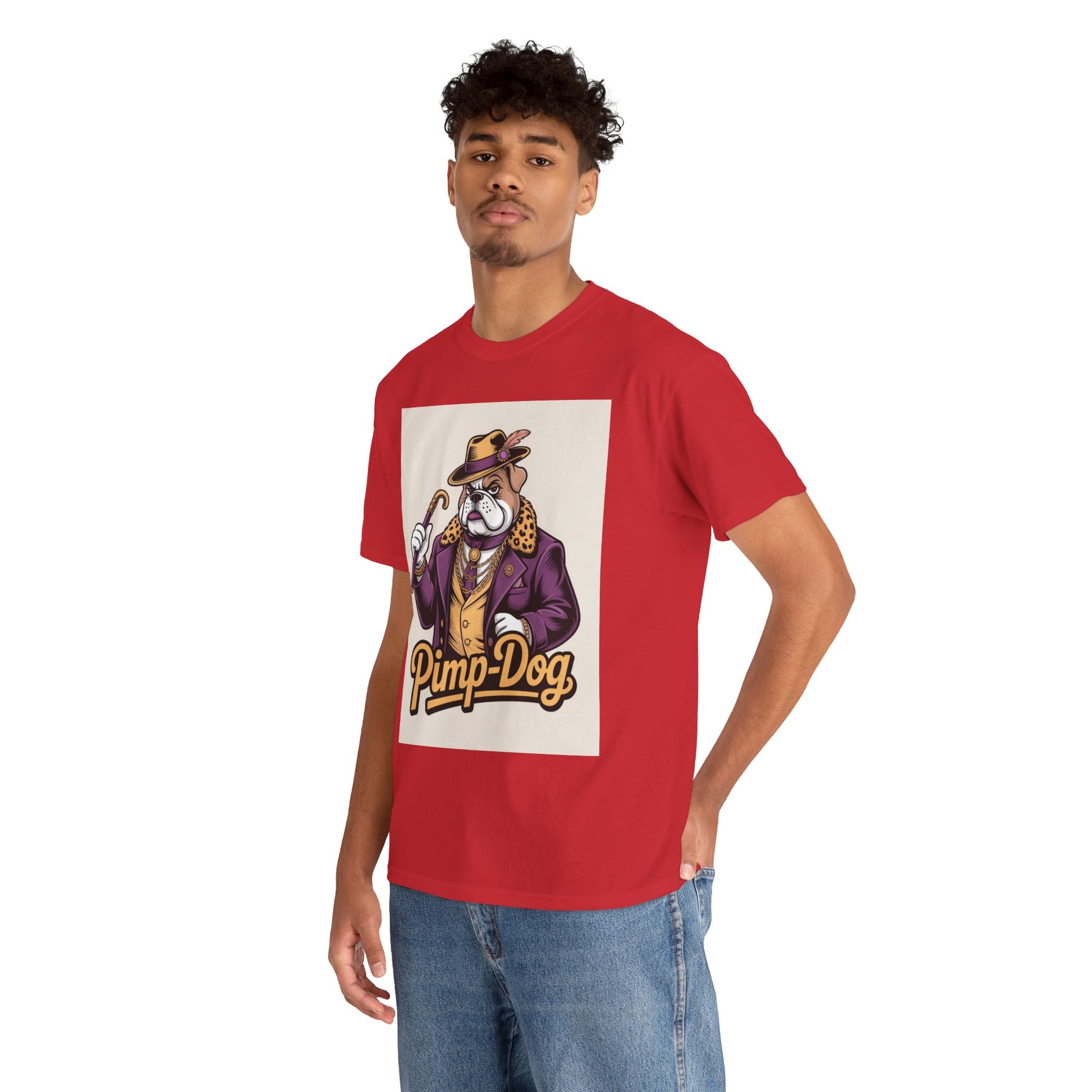Pimp-Dog Graphic Tee — Retro Bulldog Character Shirt Printify