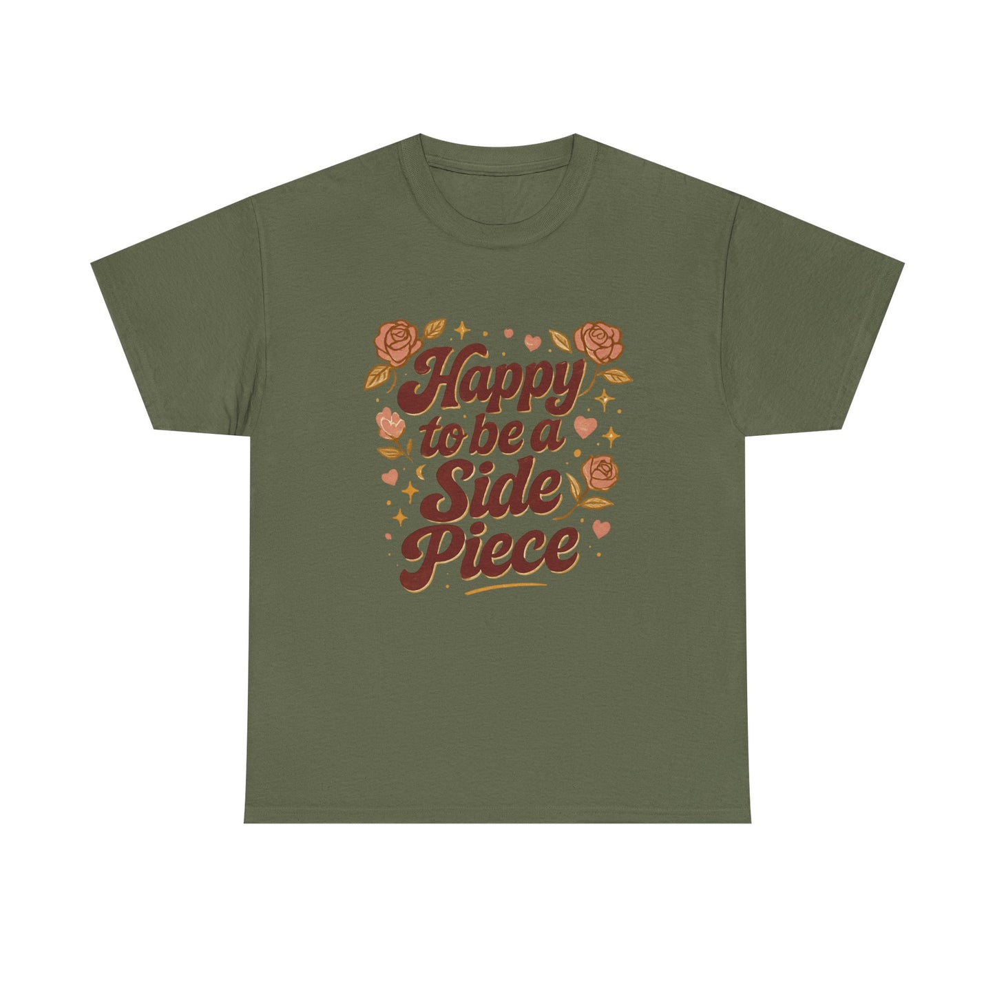 Happy to Be a Side Piece Tee — Retro Floral Statement T-Shirt