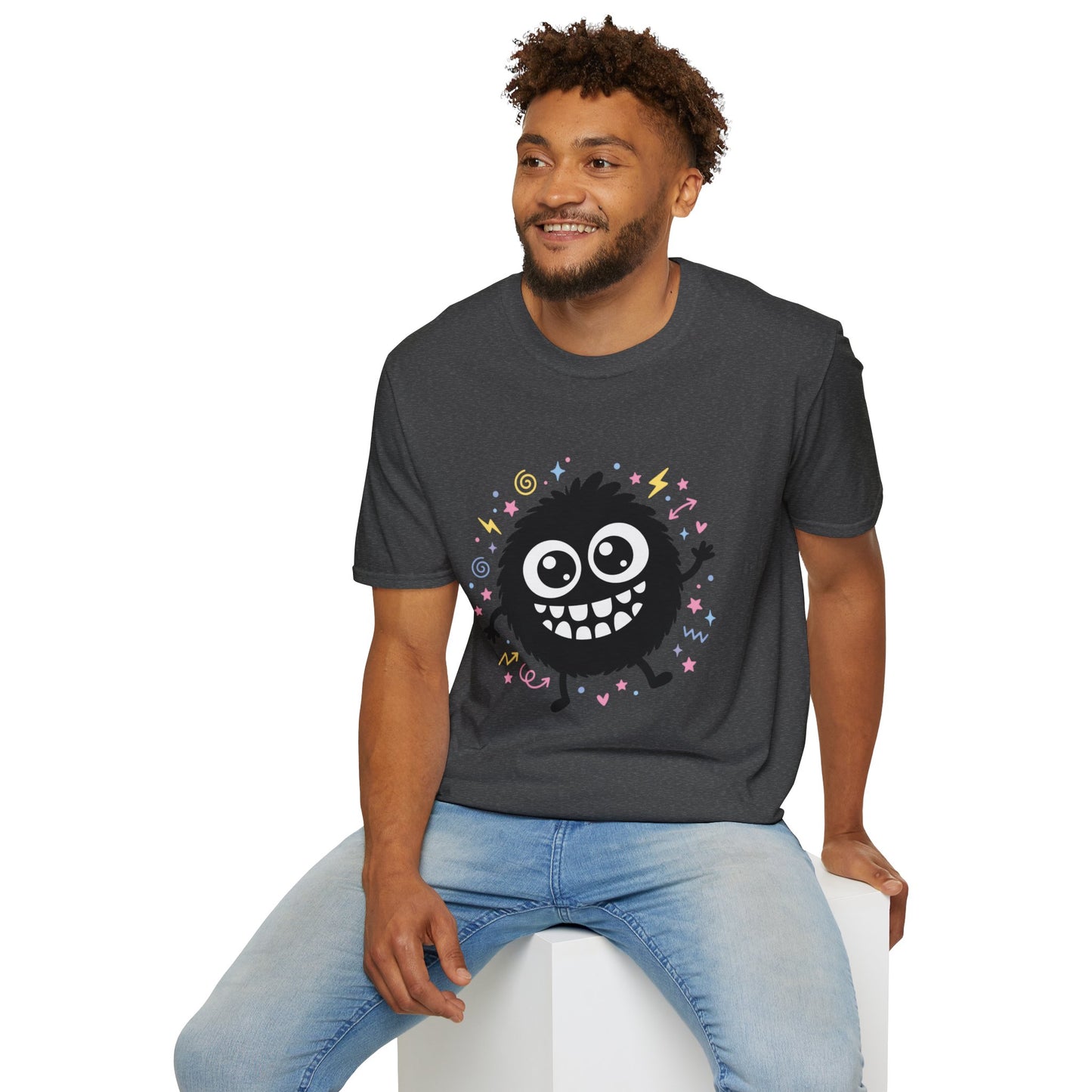 Cute Fuzzy Monster T-Shirt — Playful Cartoon Graphic Tee for Kids & Adults