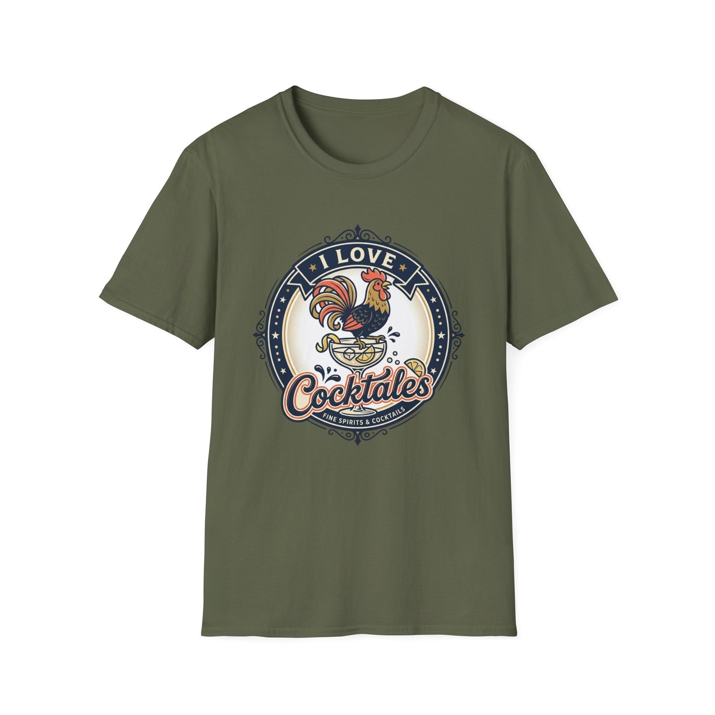 I Love Cocktales T-Shirt — Retro Rooster Cocktail Bar Tee