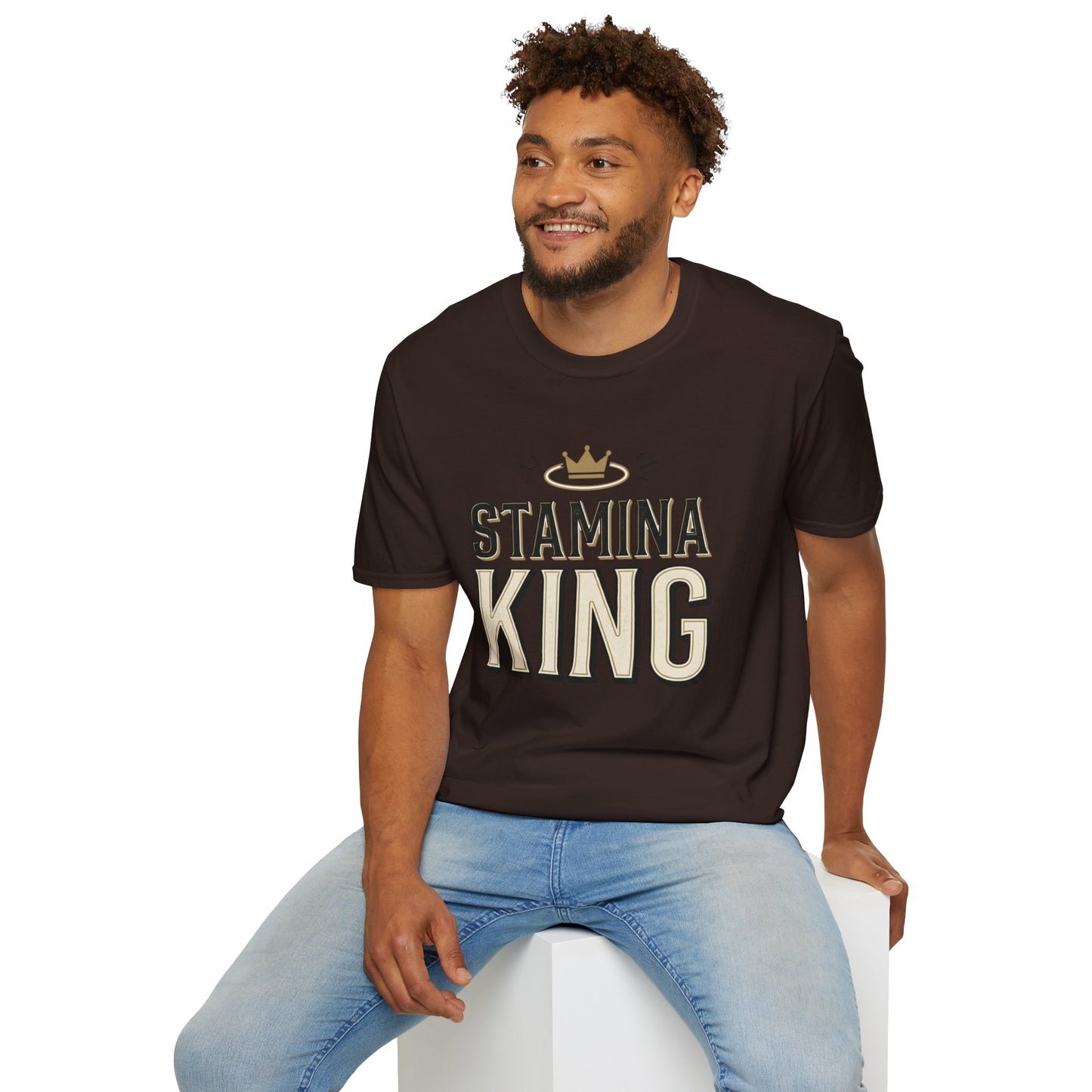 Stamina King T-Shirt — Bold Crown Fitness Tee for Workout Motivation