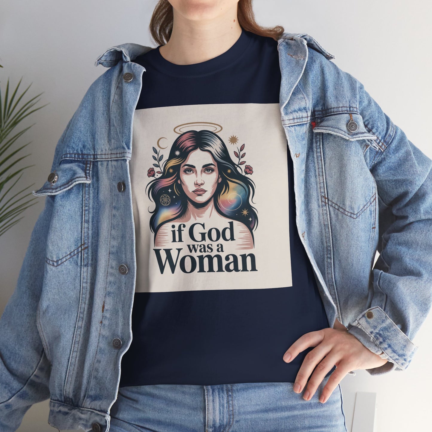 If God Was a Woman T-Shirt — Feminist Retro Portrait Tee