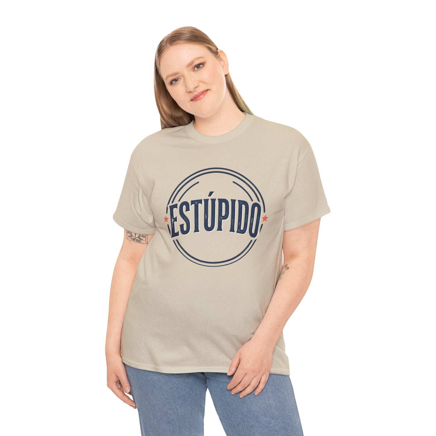 ESTÚPIDO Circle Logo Graphic Tee (Spanish Funny Statement)