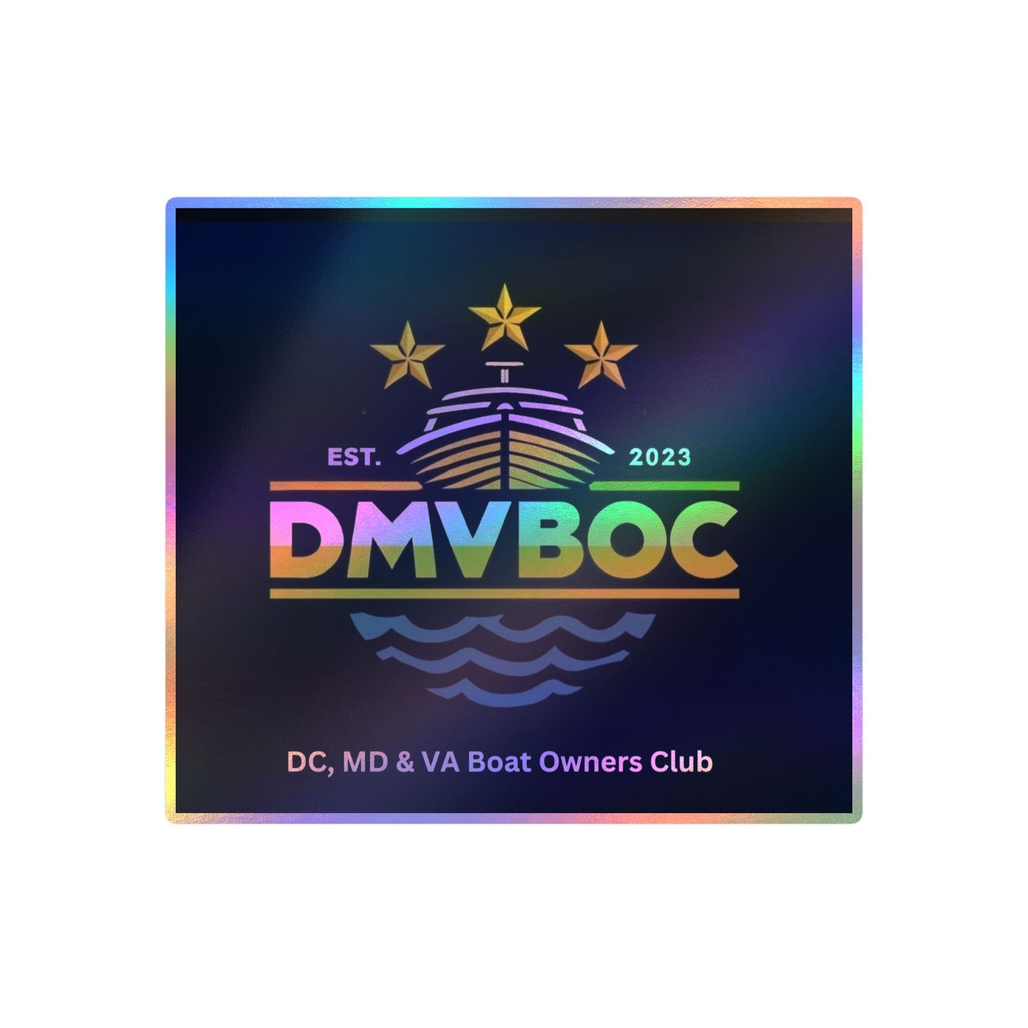 DMVBOC Boat Club Kiss-Cut Vinyl Sticker — DC MD VA Boat Owners Club Logo Decal